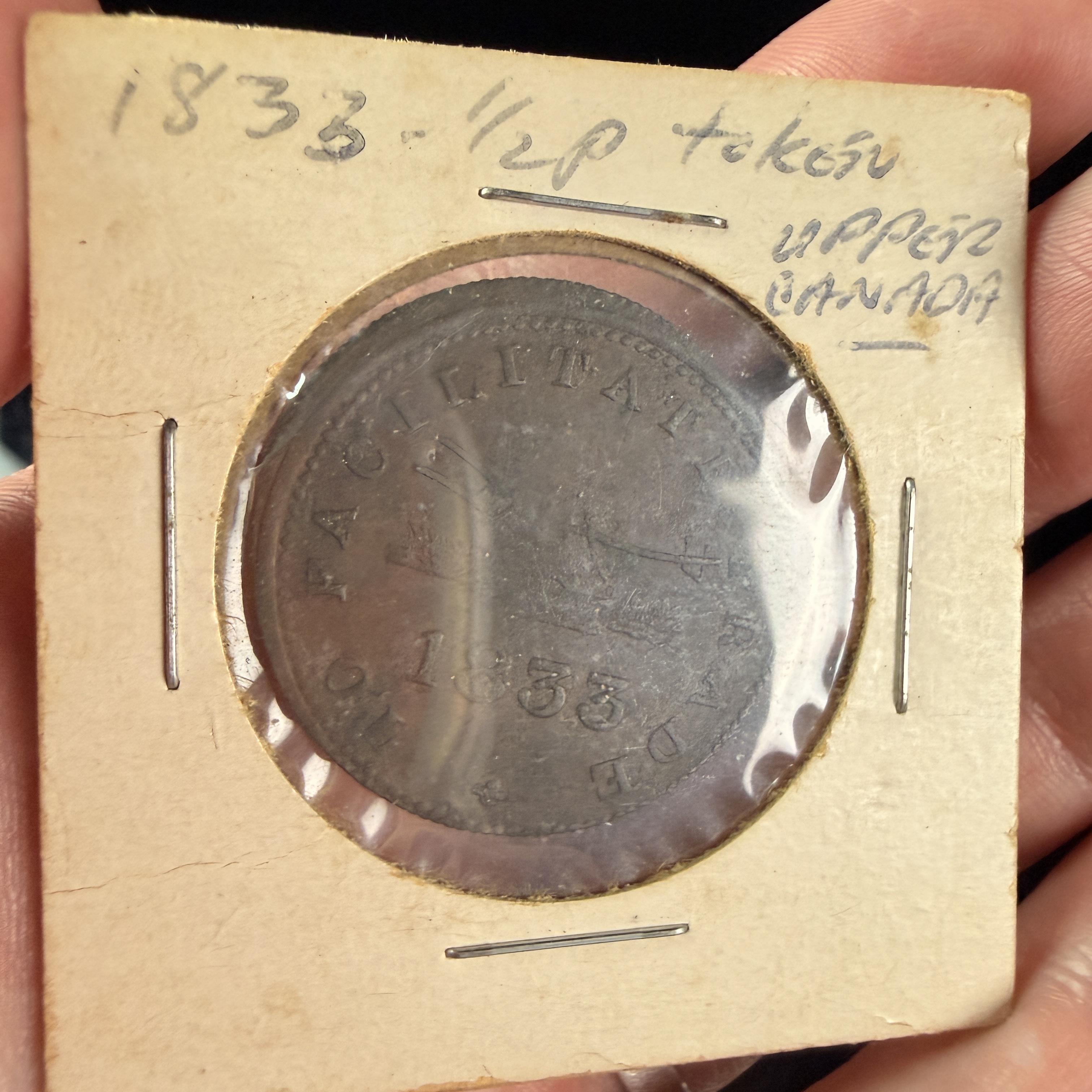 1833 Upper Canada 1/2 Penny Token