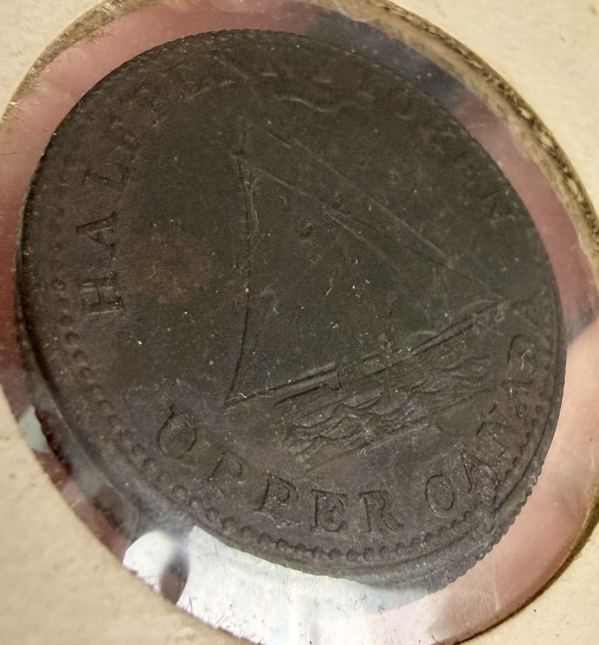 1833 Upper Canada 1/2 Penny Token