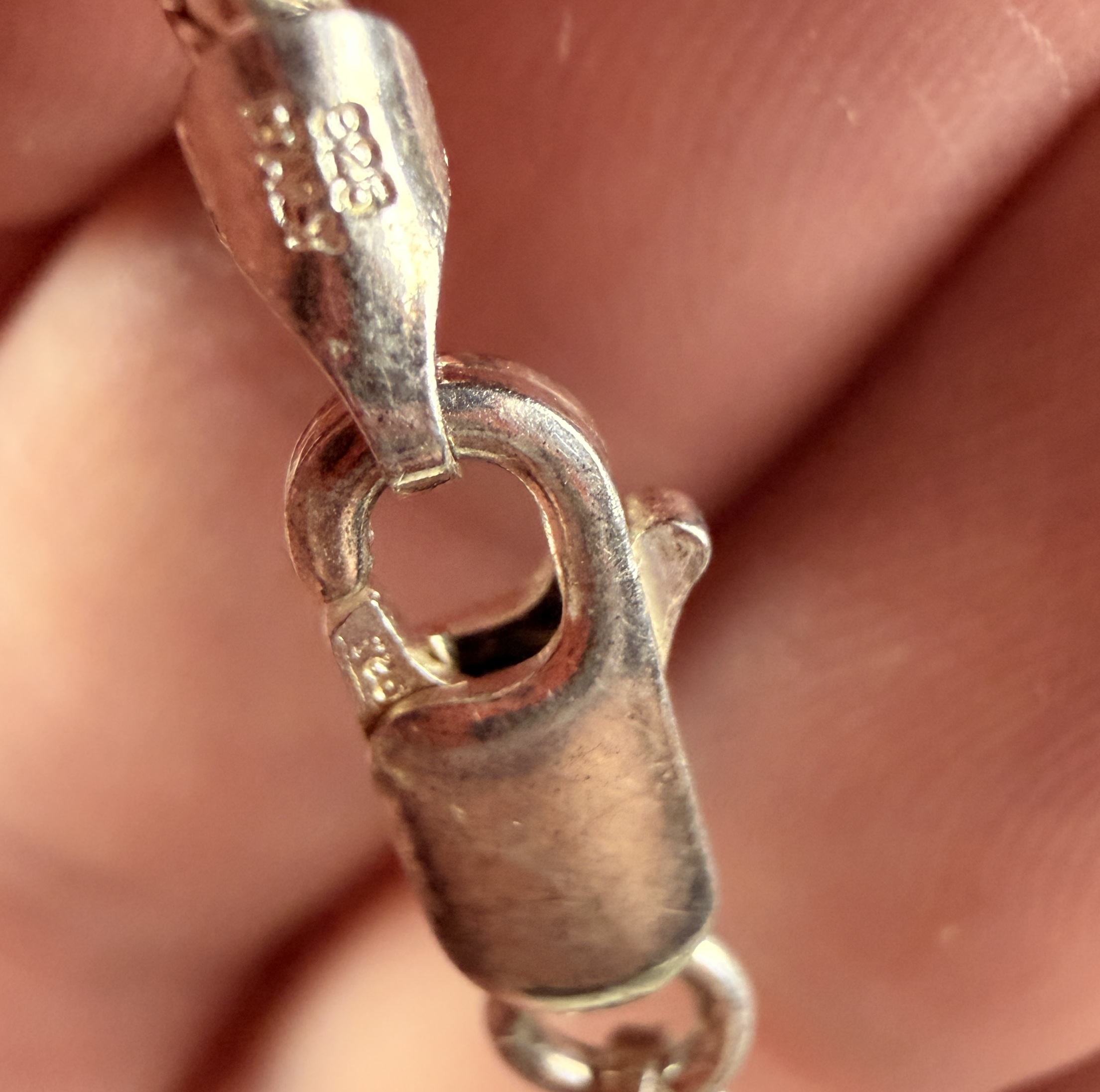 Sterling Silver Italian Snake Chain Necklace with Reversible Rectangular Southwest Motif Pendant
