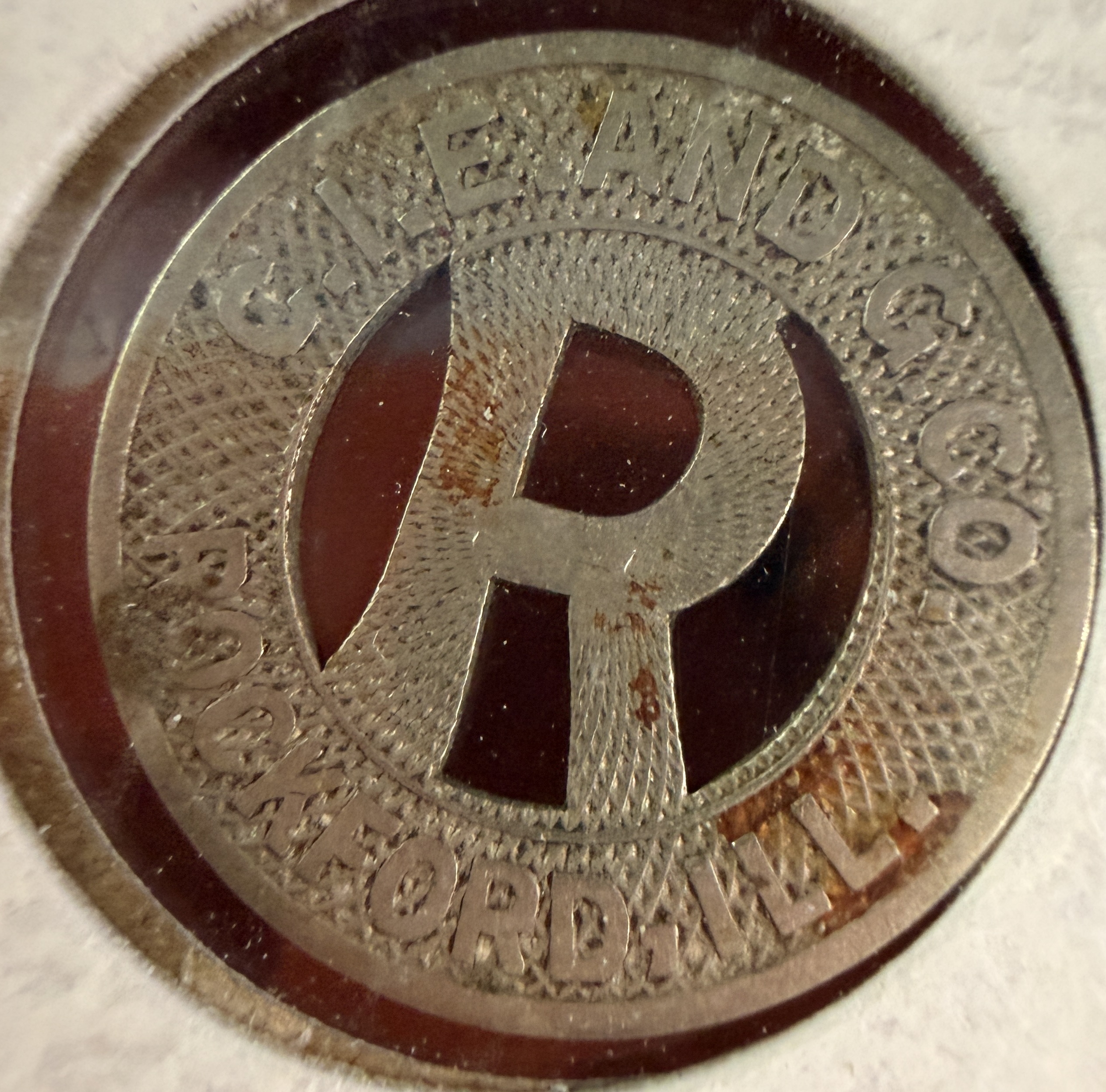 US Rockford, IL Transportation Token, White Metal