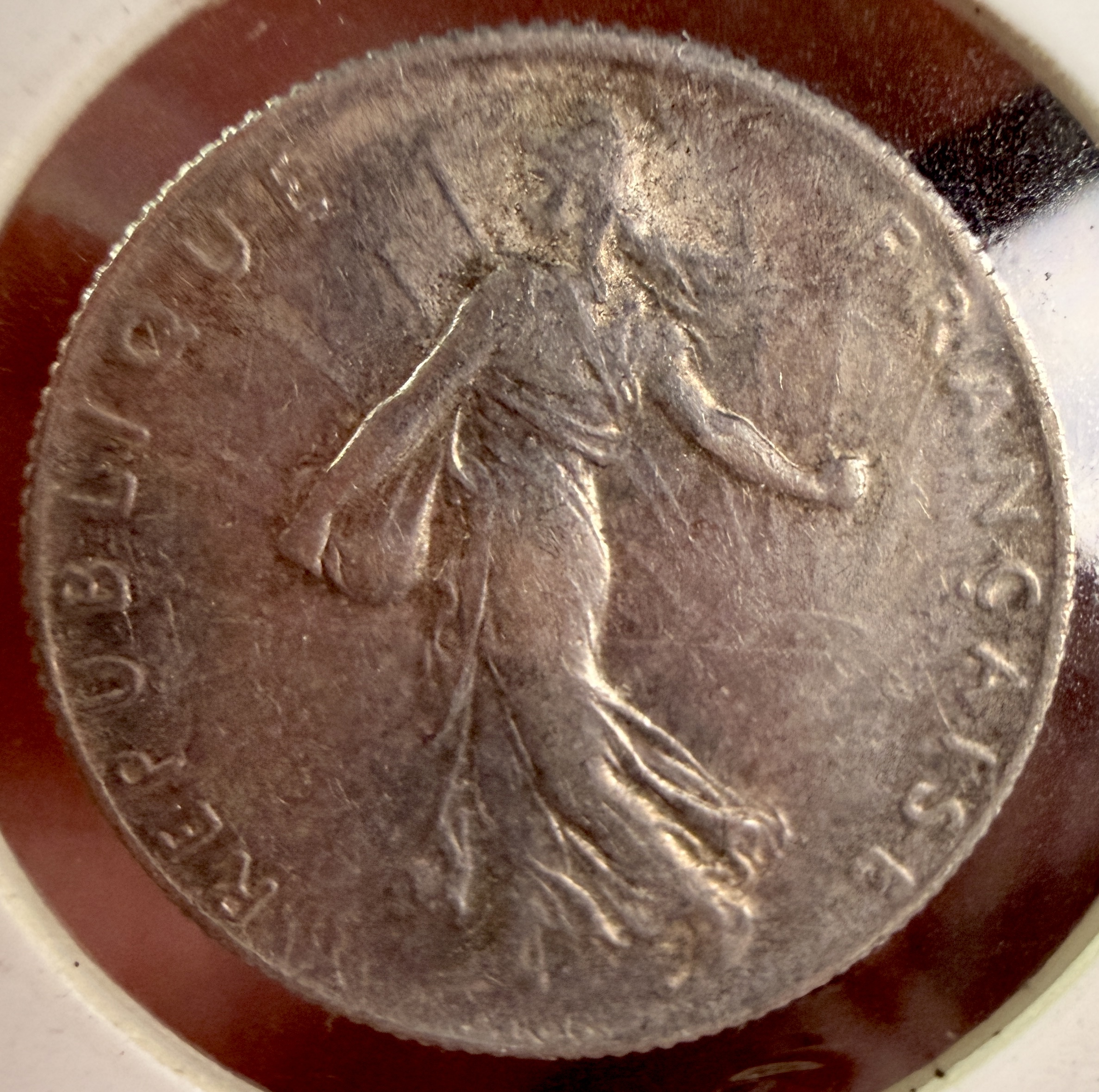 FR 1918 Silver 50 Centimes Coin