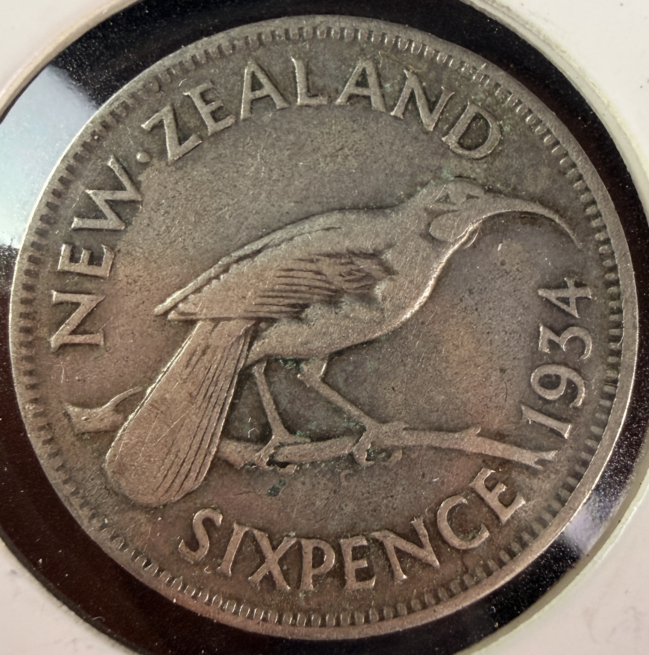 1934 NZ Silver Sixpence KM# 2