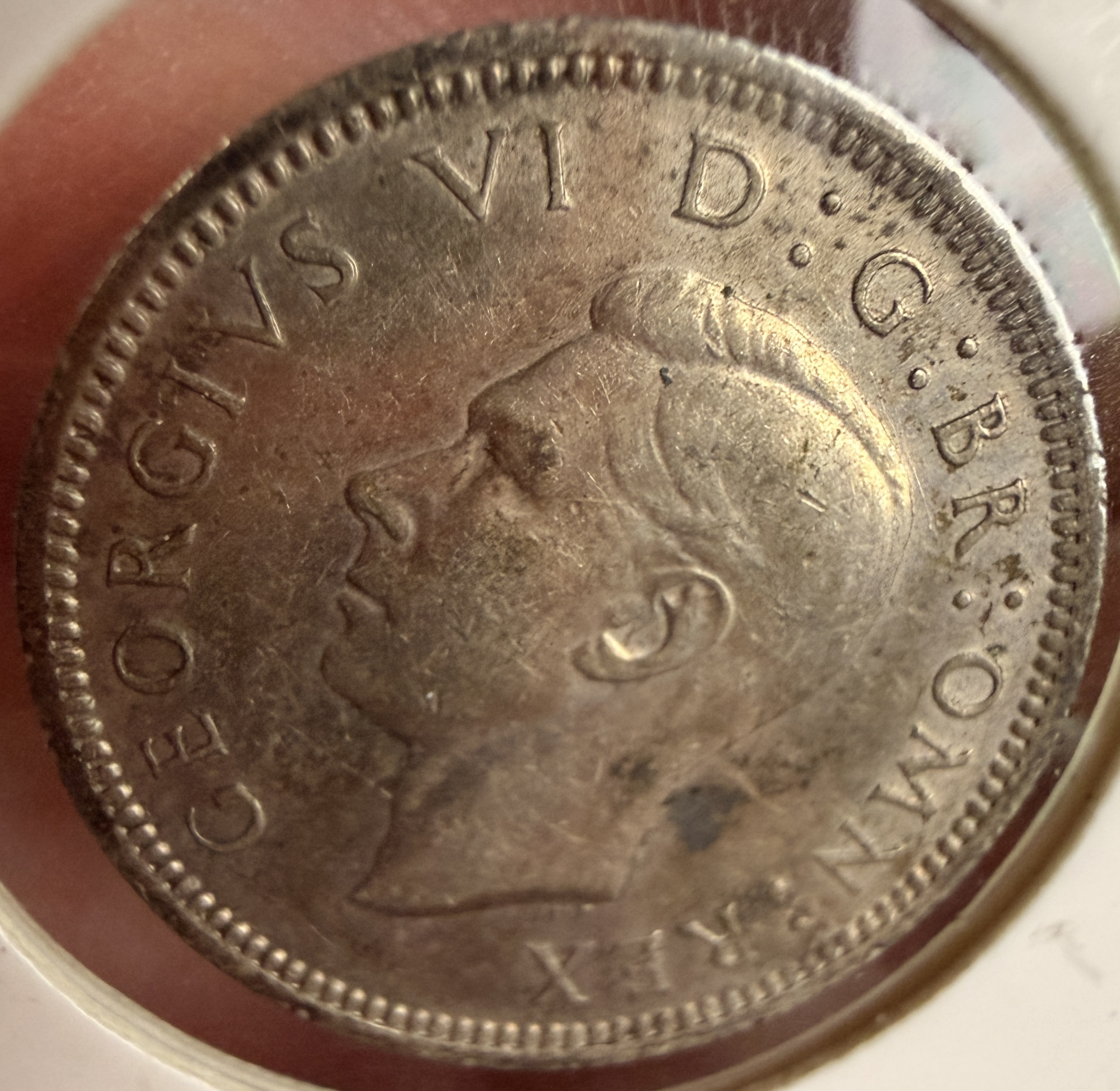 UK 1943 George VI Silver Sixpence