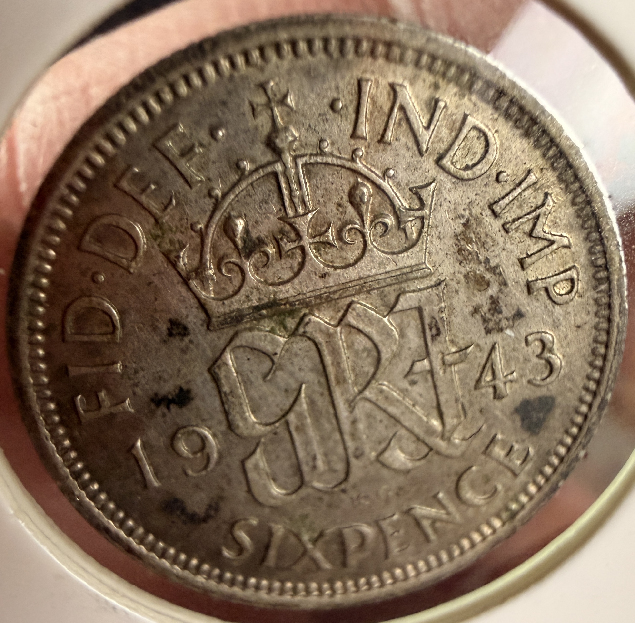 UK 1943 George VI Silver Sixpence