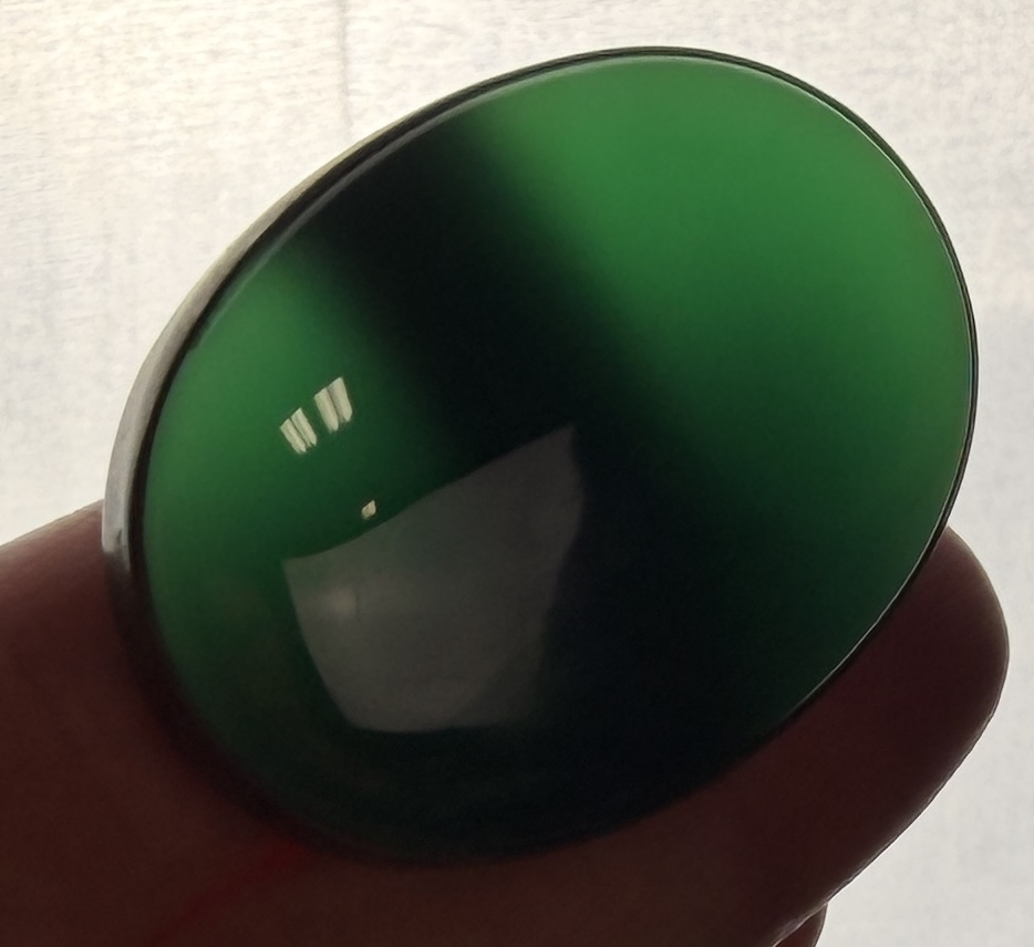 Sterling Silver and Chrysoprase Modernist Statement Ring