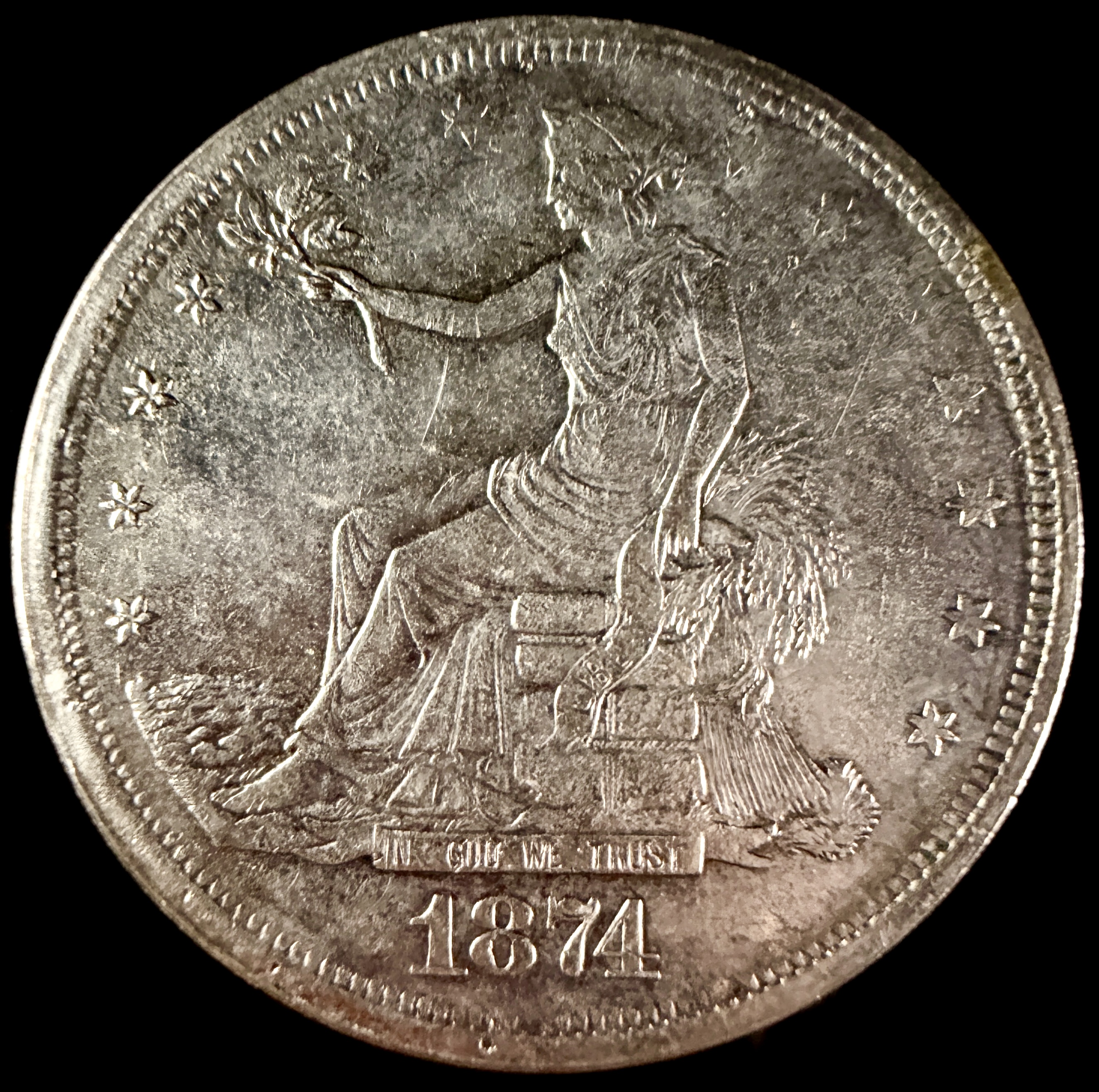 US 1874-S Silver Trade Dollar