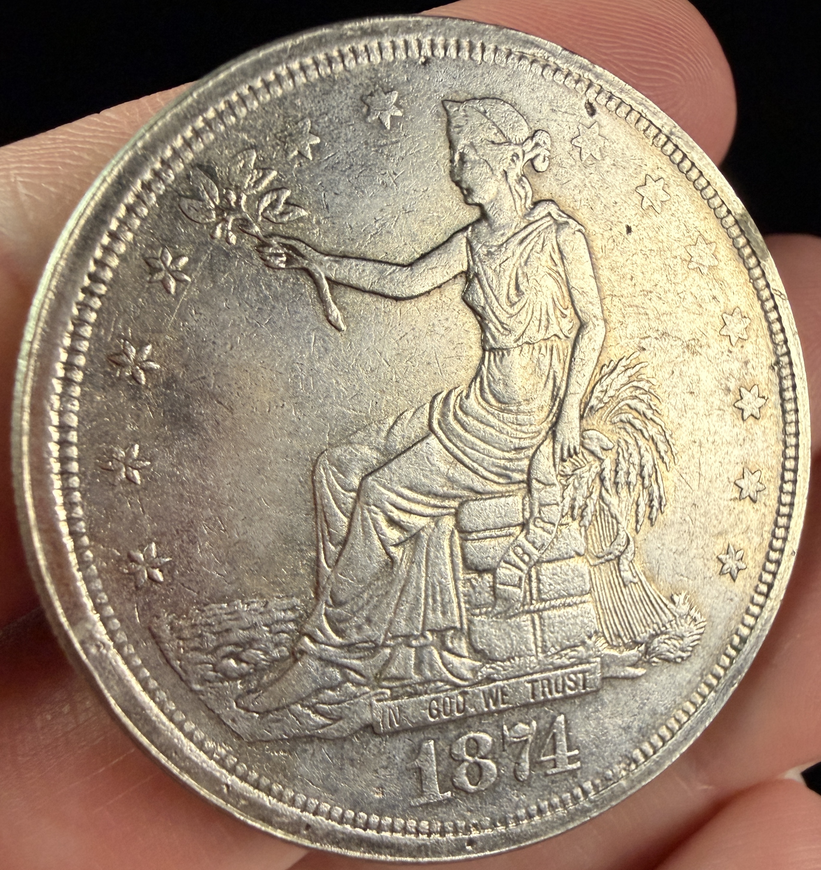 US 1874-S Silver Trade Dollar