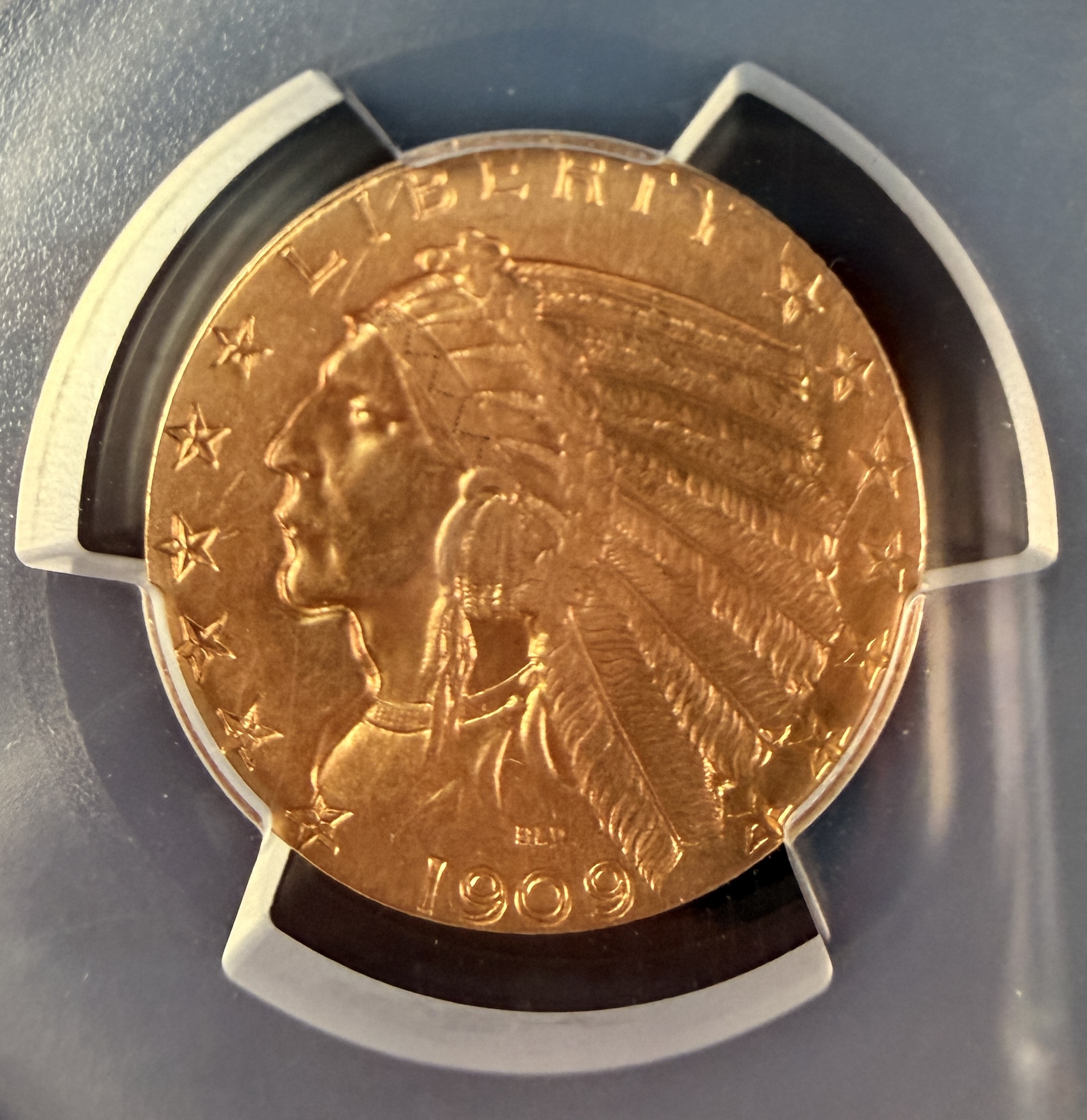 1909 US $5 Indian Head Gold Half Eagle PCGS