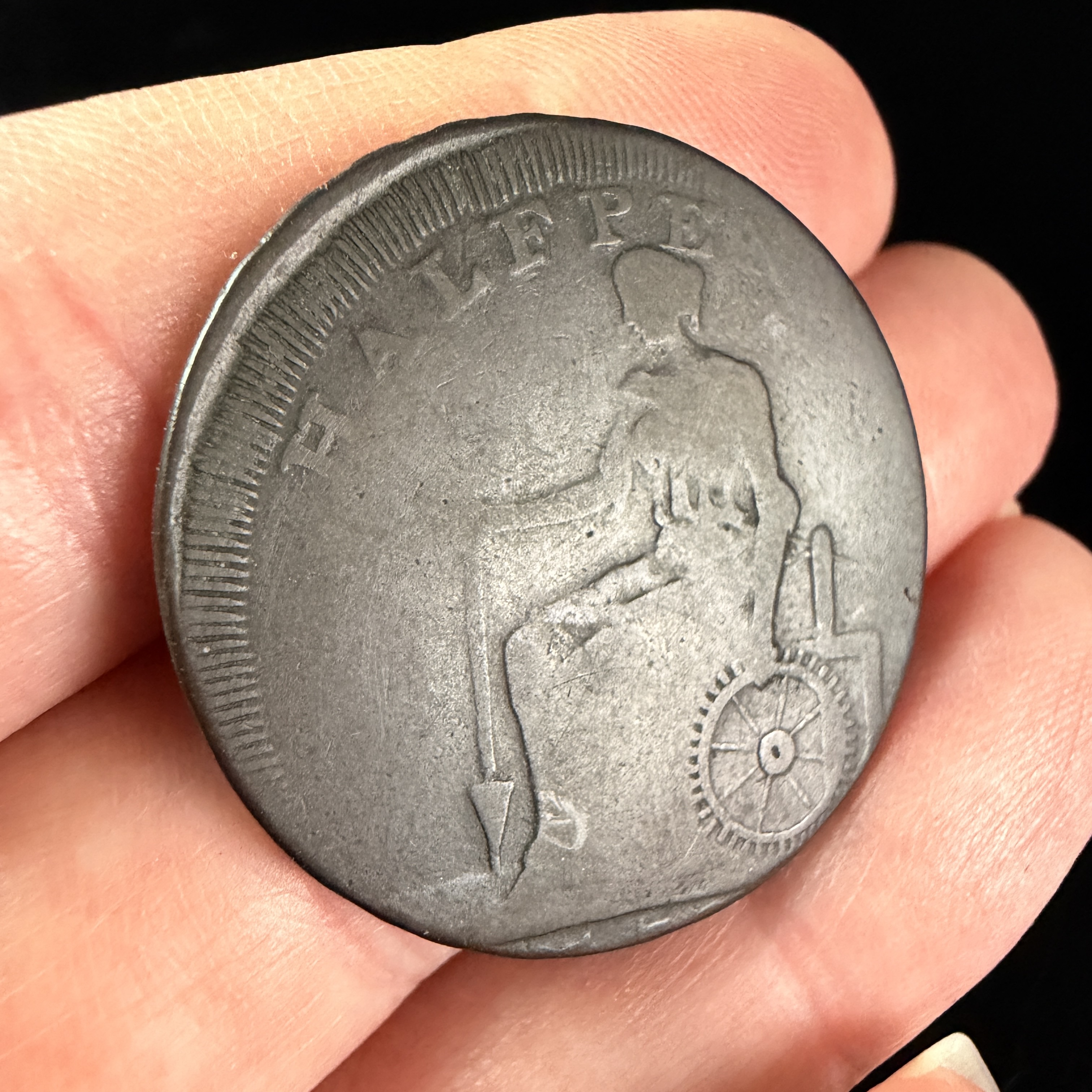 UK Copper-Alloy Halfpenny Off-Center Strike Error Coin