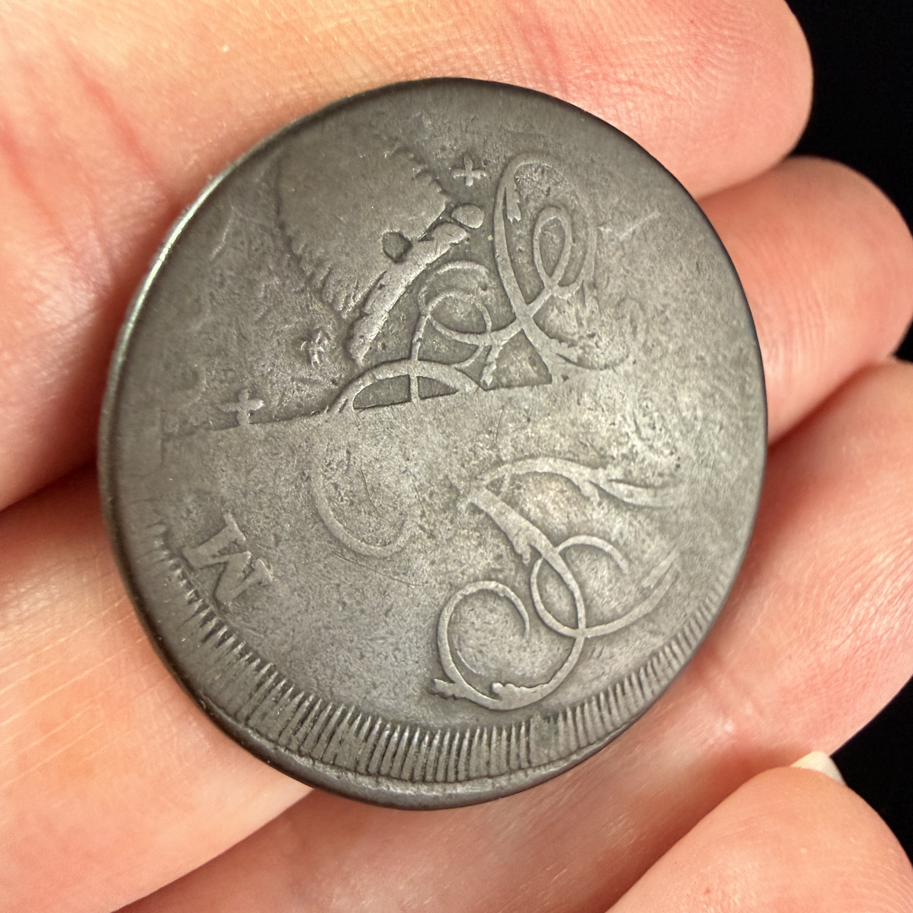 UK Copper-Alloy Halfpenny Off-Center Strike Error Coin