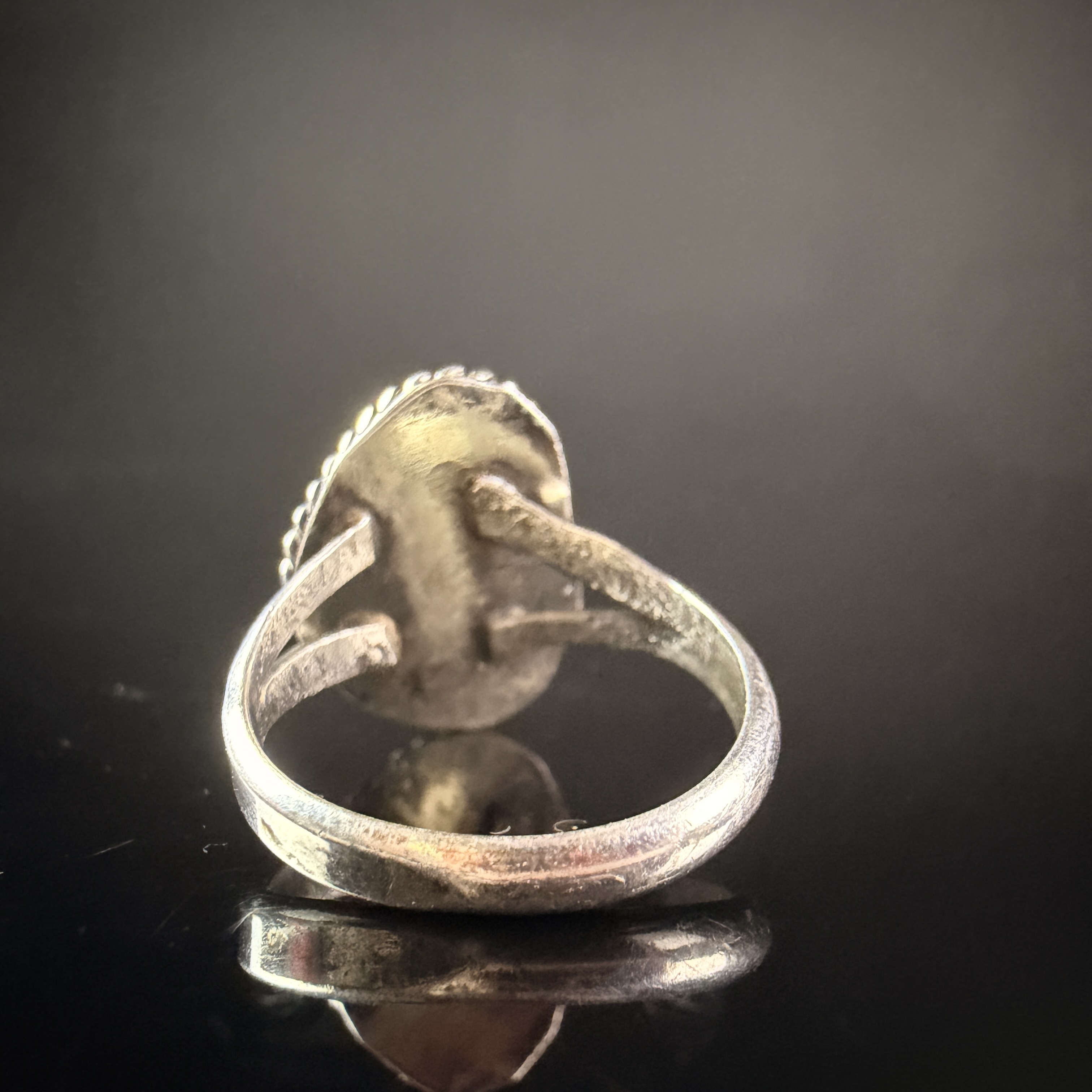 Southwestern Style Turquoise and Silver Tone Statement Ring