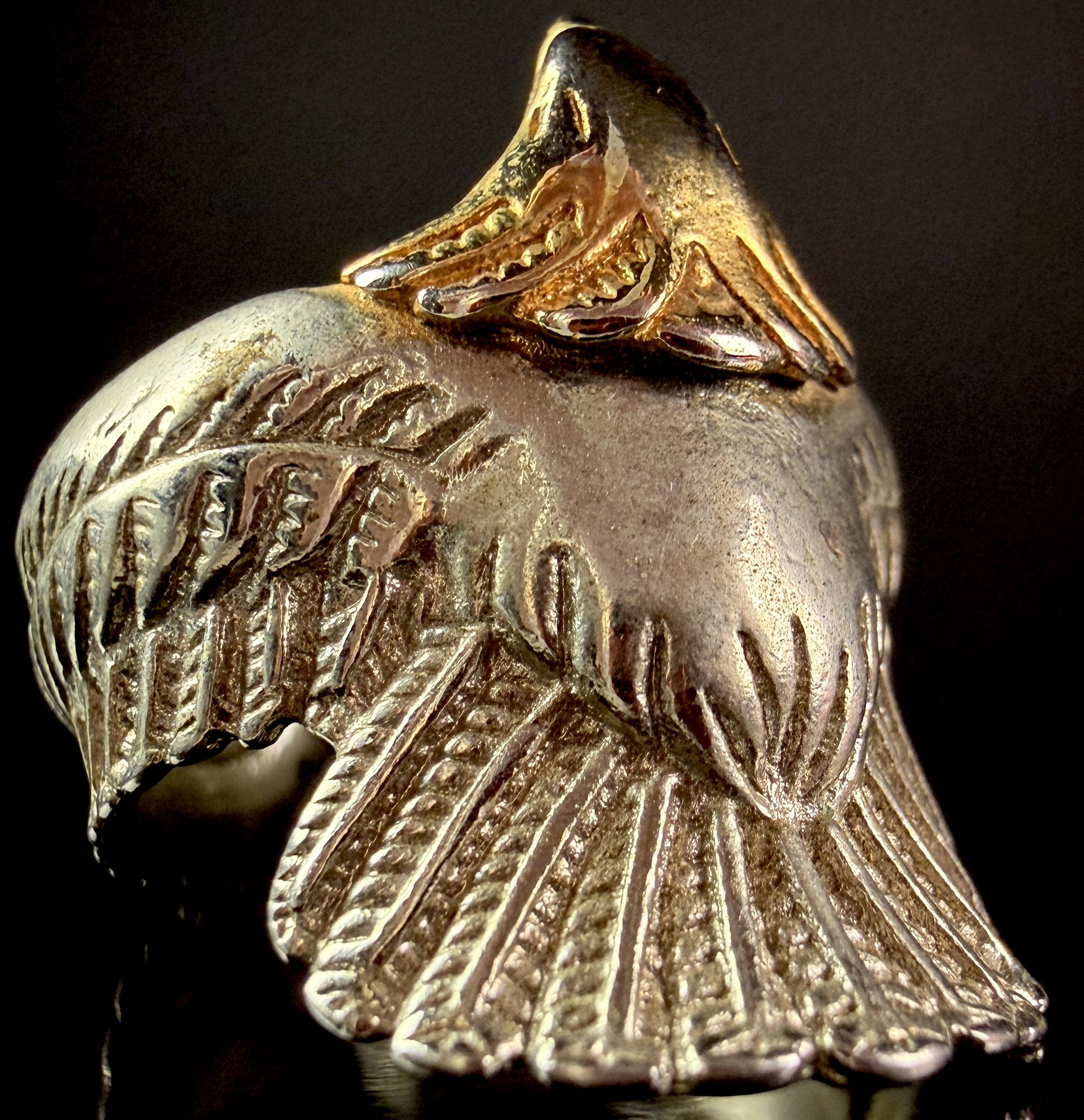 Two-Tone Sterling Silver Eagle Wrap-Around Statement Ring