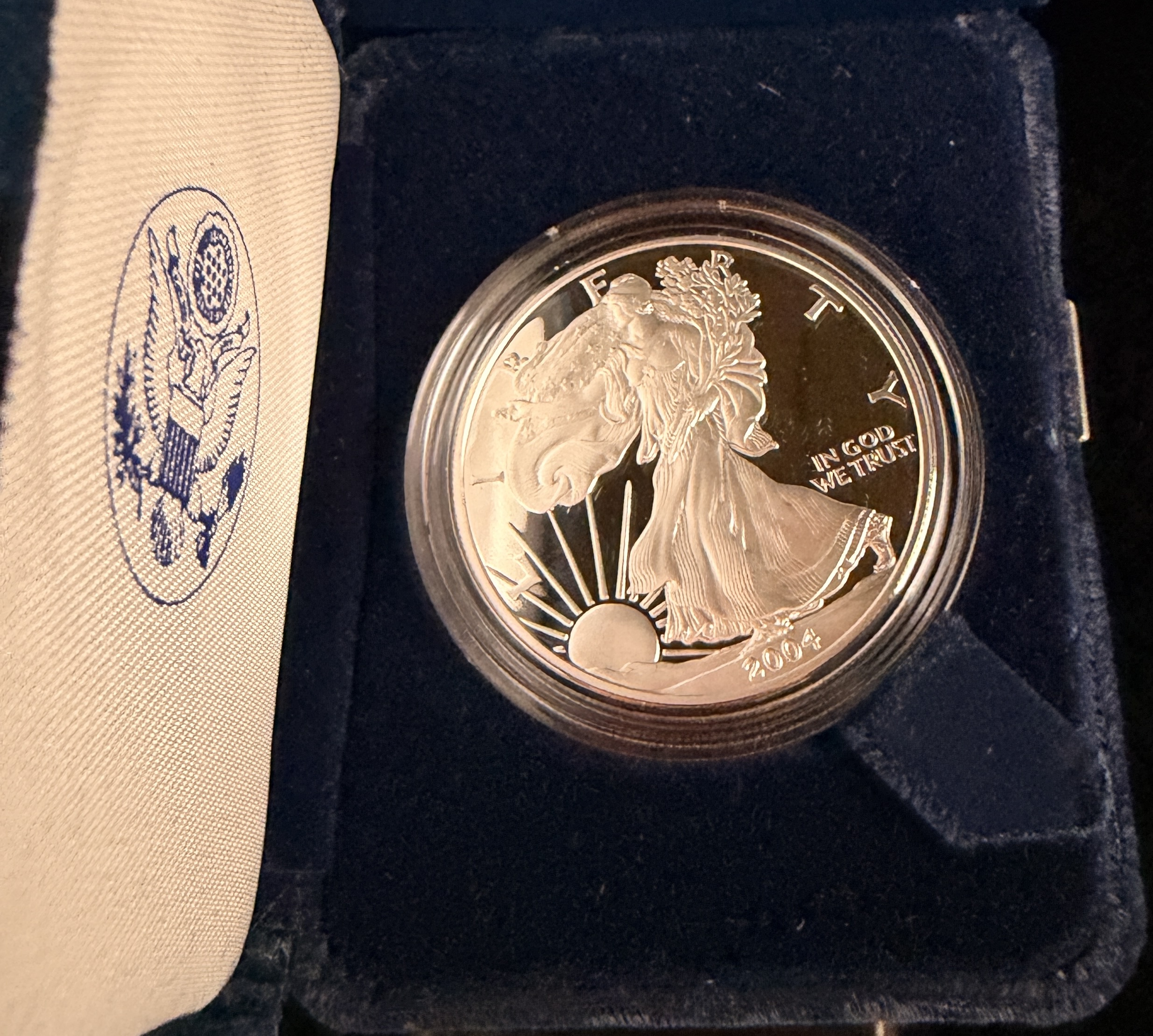 US 2004-W American Silver Eagle One Dollar Proof Coin OGP COA