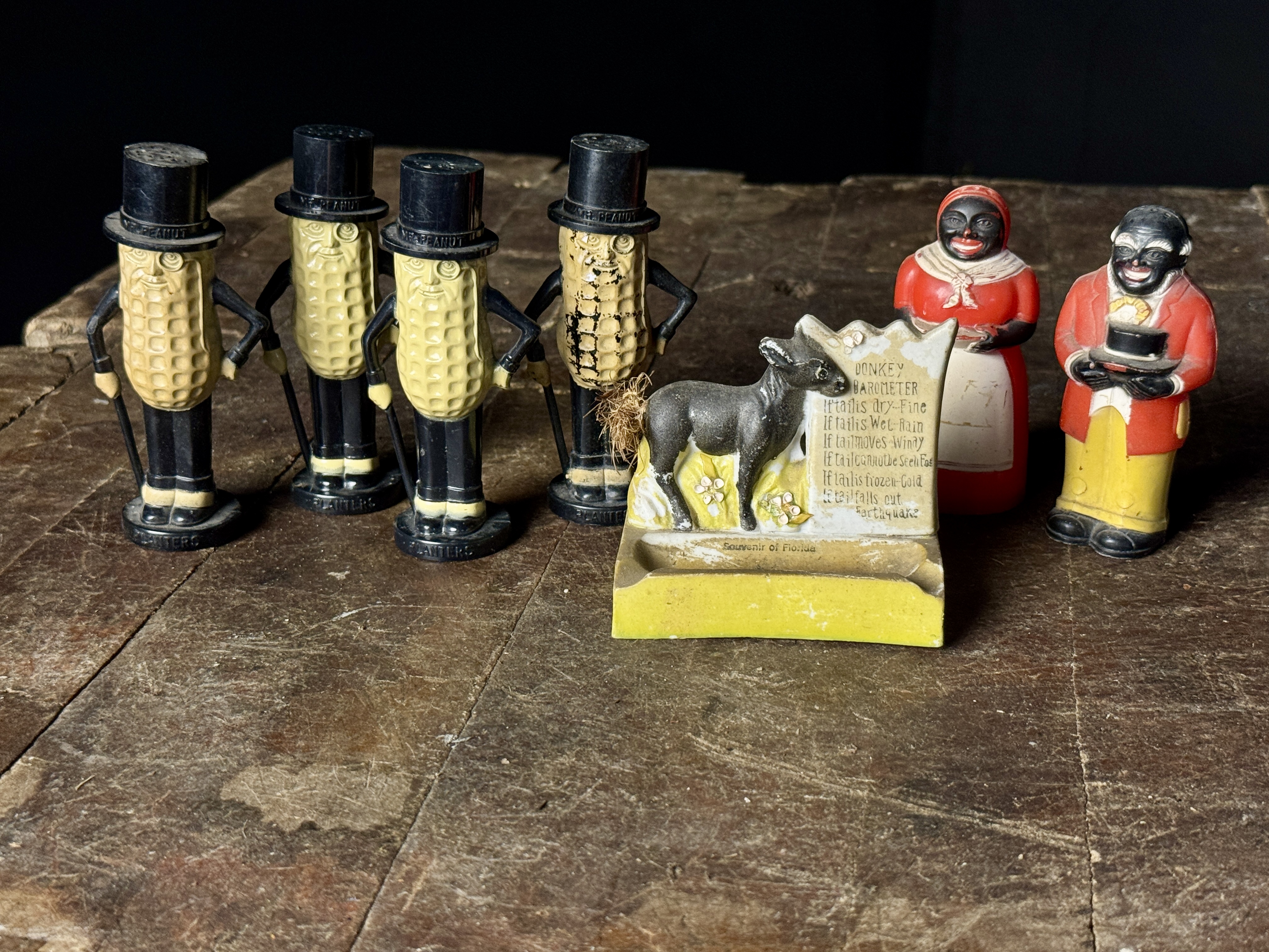 Assortment of Vintage Advertising and Novelty Collectibles Including Planters Mr. Peanut and Florida Souvenirs