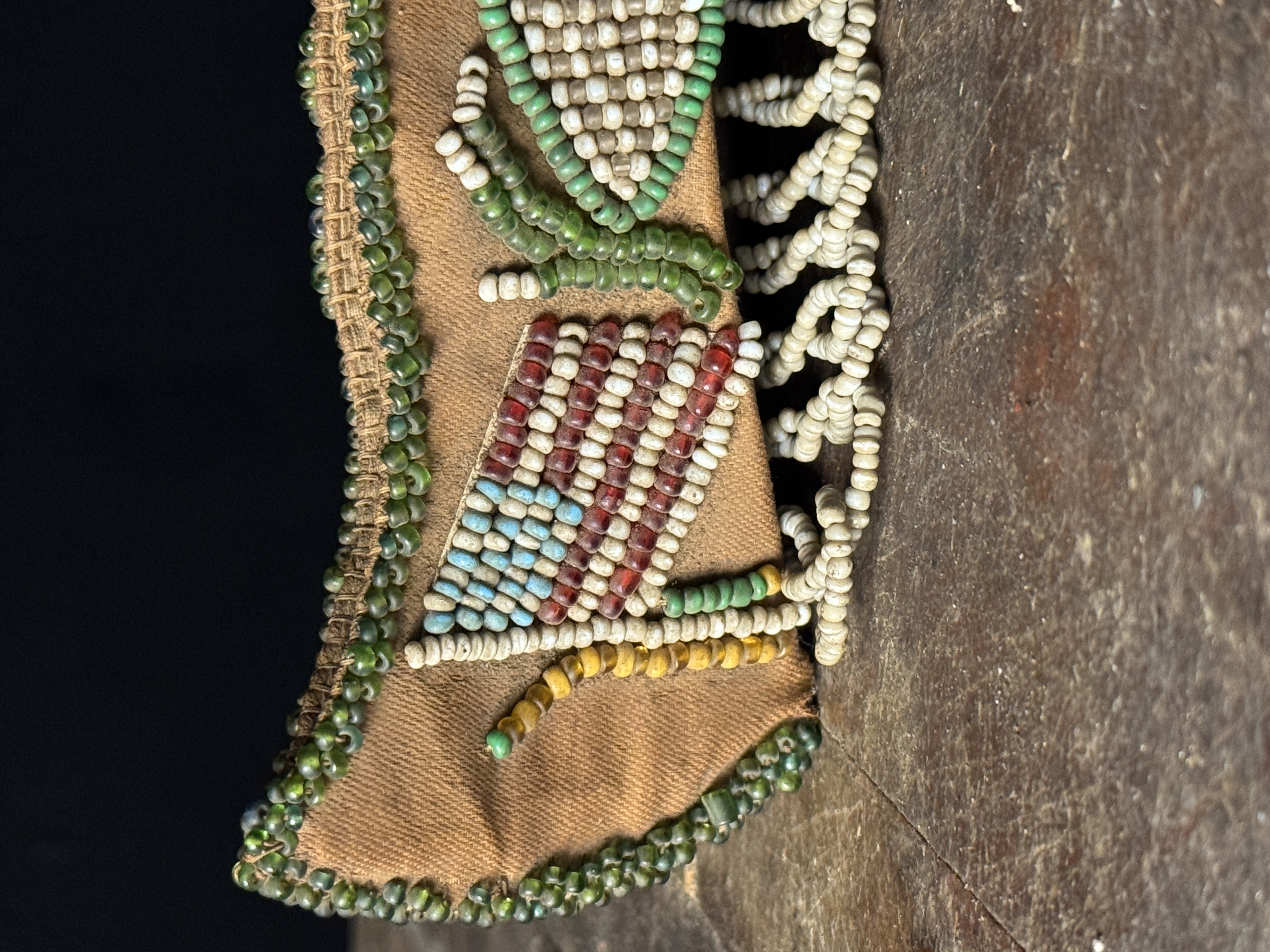 1919 Antique Iroquois Beaded Fast Boat Souvenir Whimsy Bag
