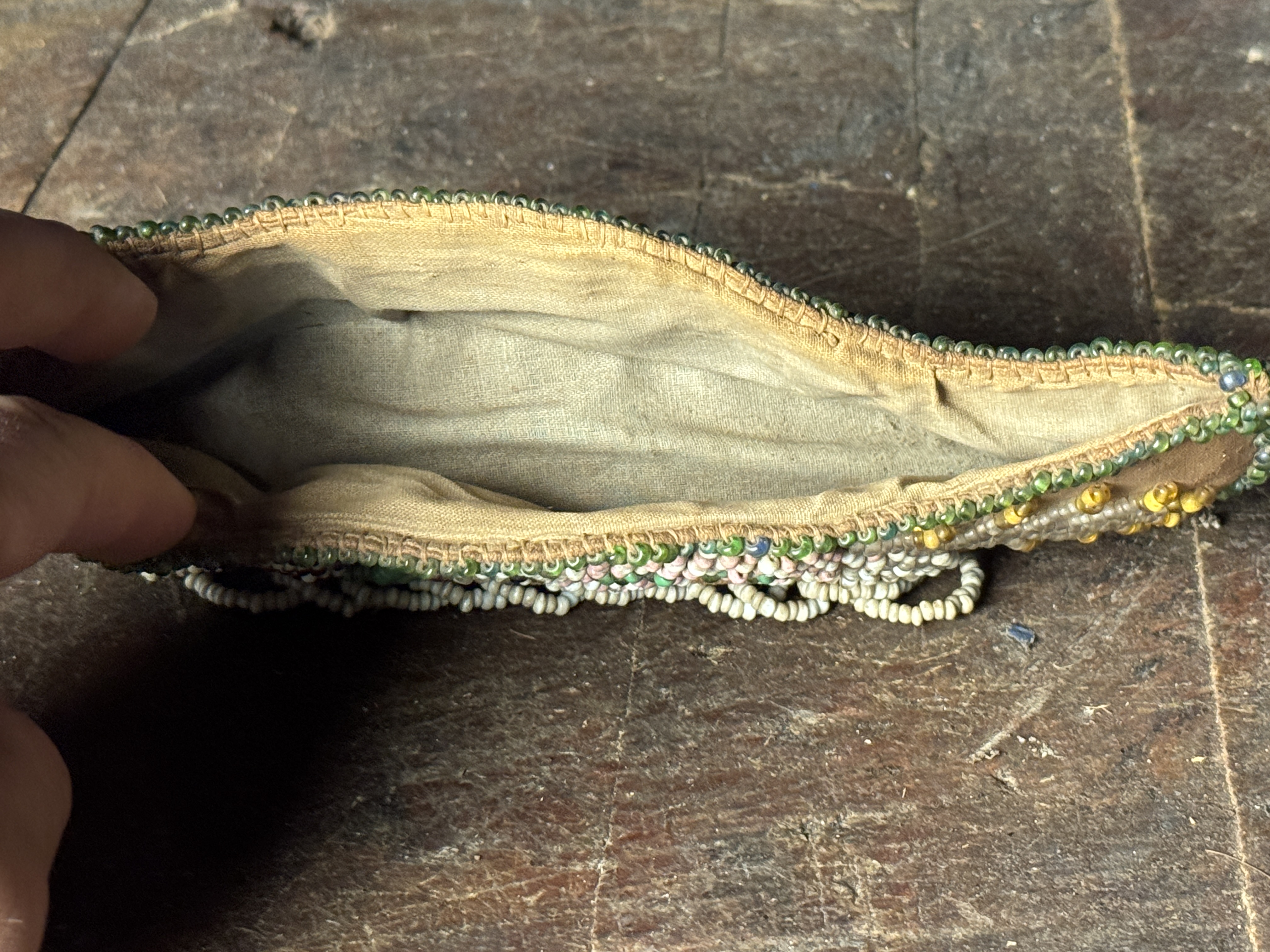 1919 Antique Iroquois Beaded Fast Boat Souvenir Whimsy Bag