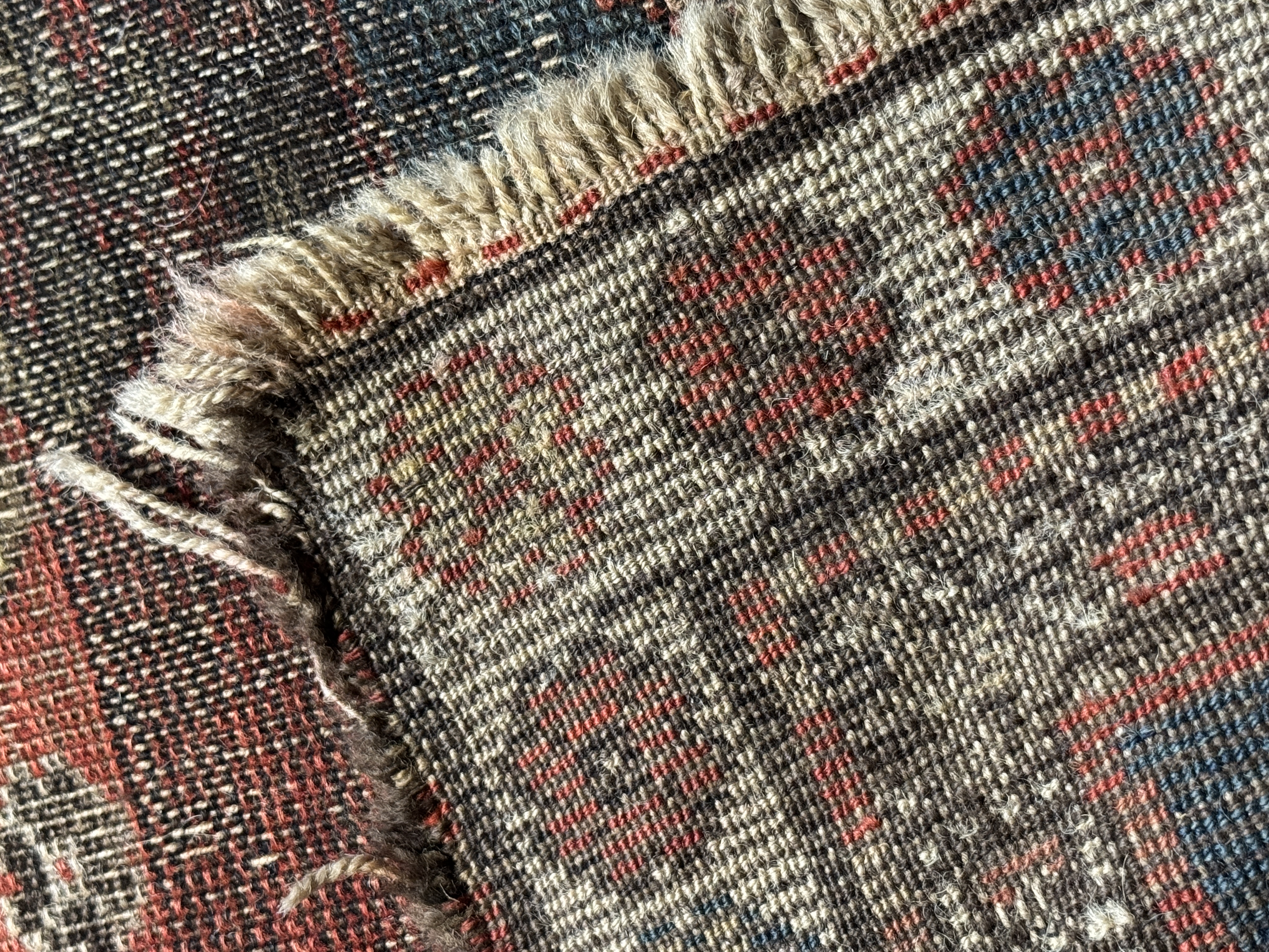 Antique Caucasian or Northwest Persian Tribal Geometric Wool Rug