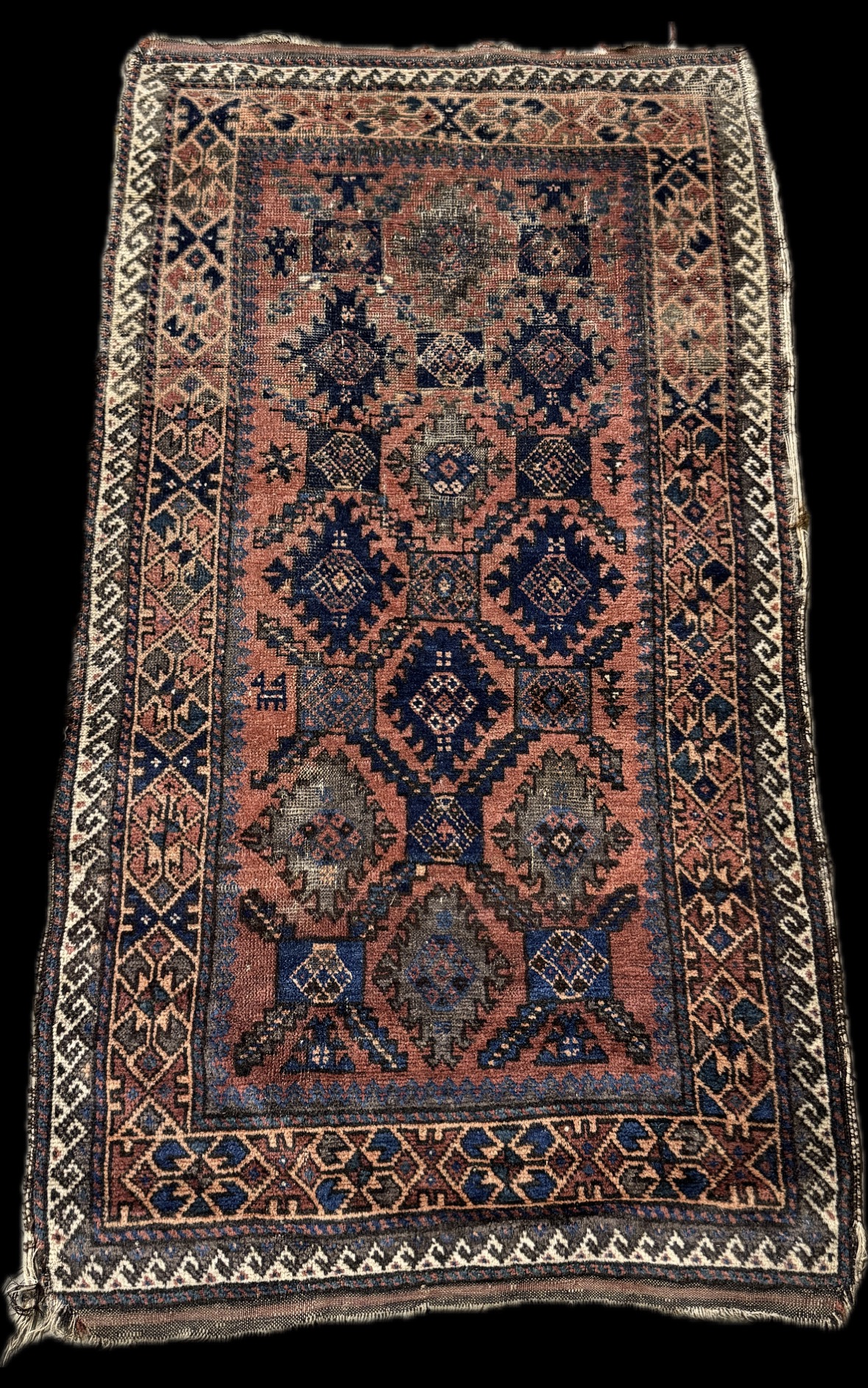 Antique Northwest Persian Kurdish Tribal Hand Knotted Wool Rug