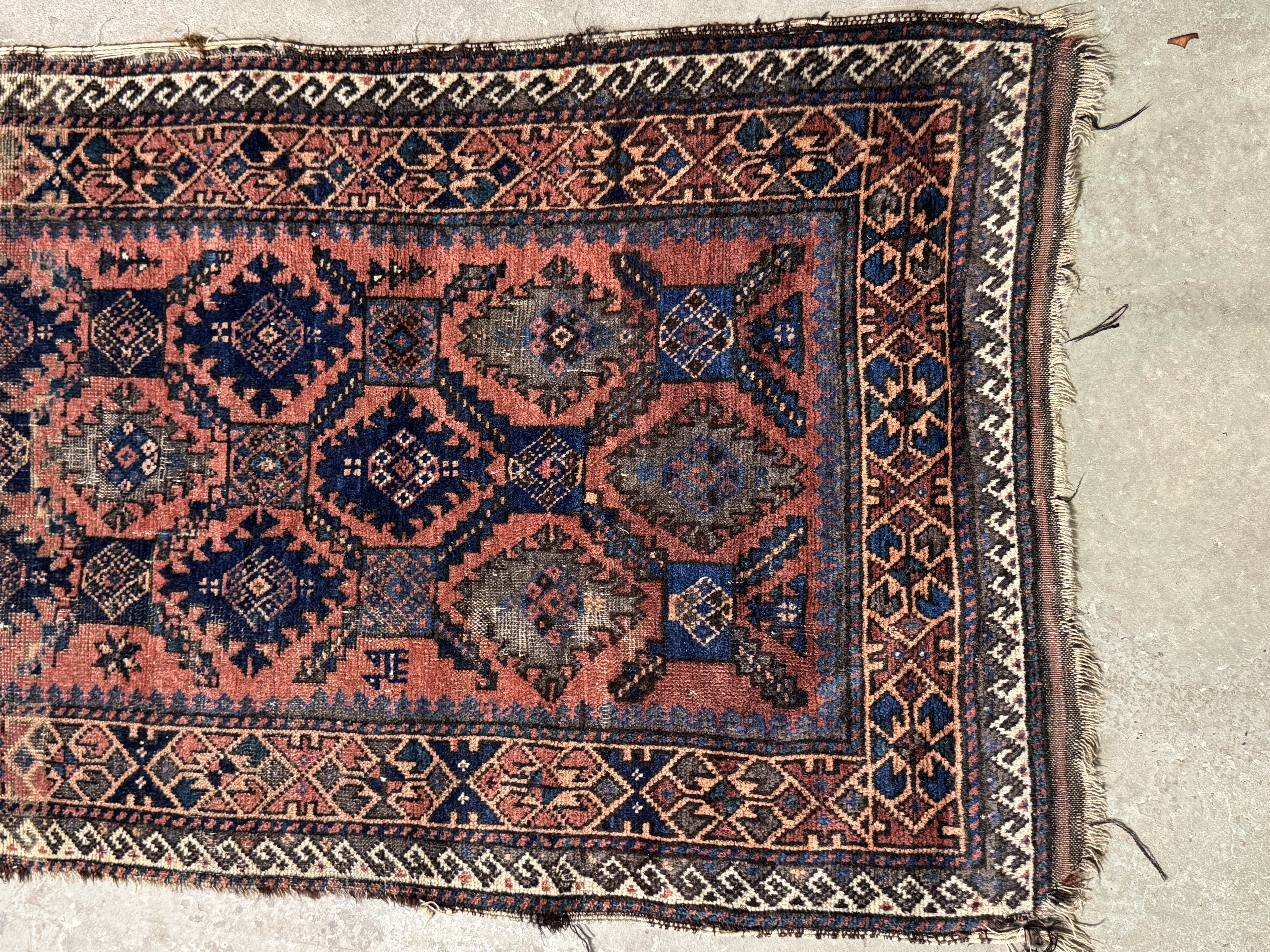 Antique Northwest Persian Kurdish Tribal Hand Knotted Wool Rug