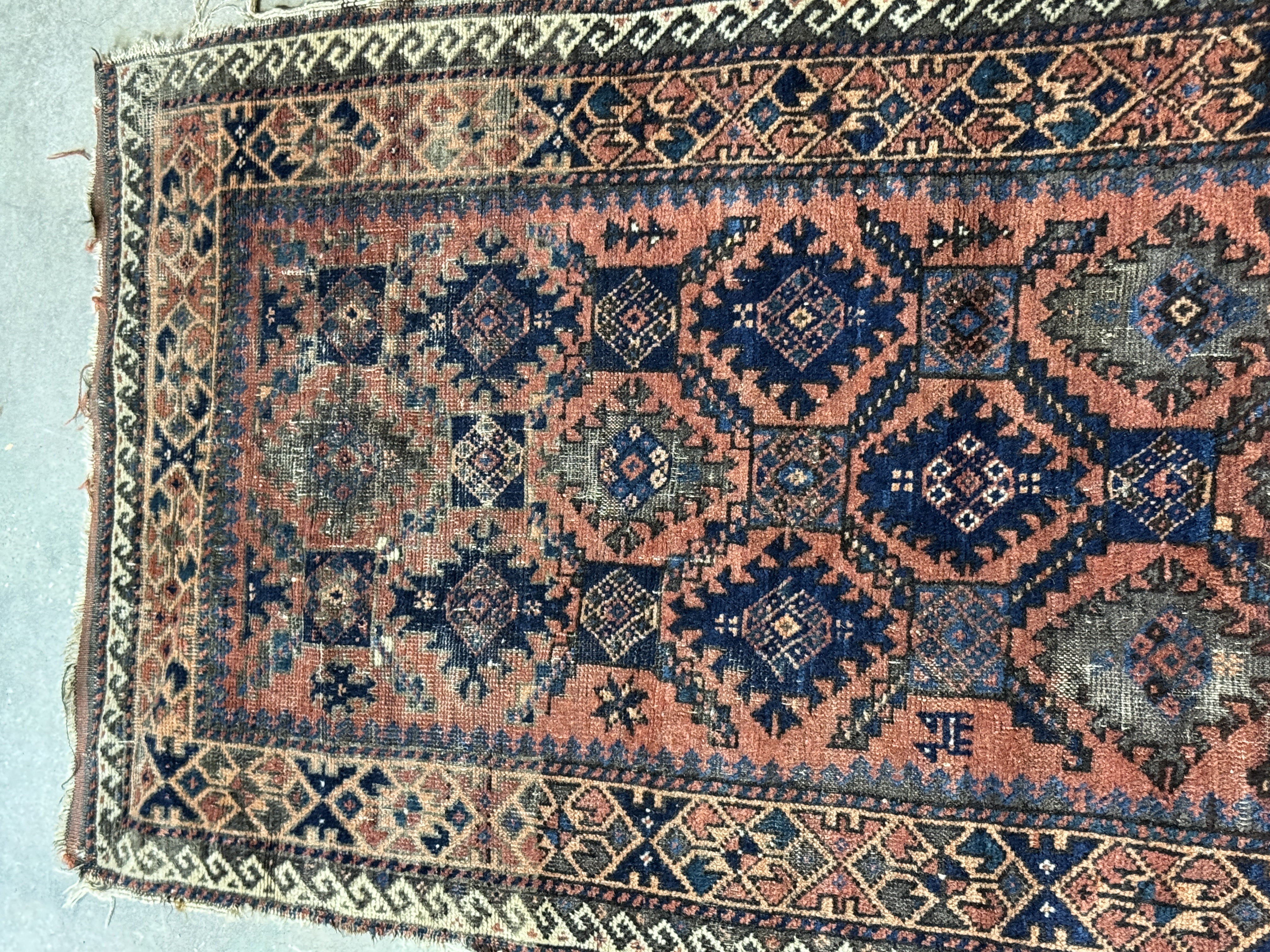 Antique Northwest Persian Kurdish Tribal Hand Knotted Wool Rug