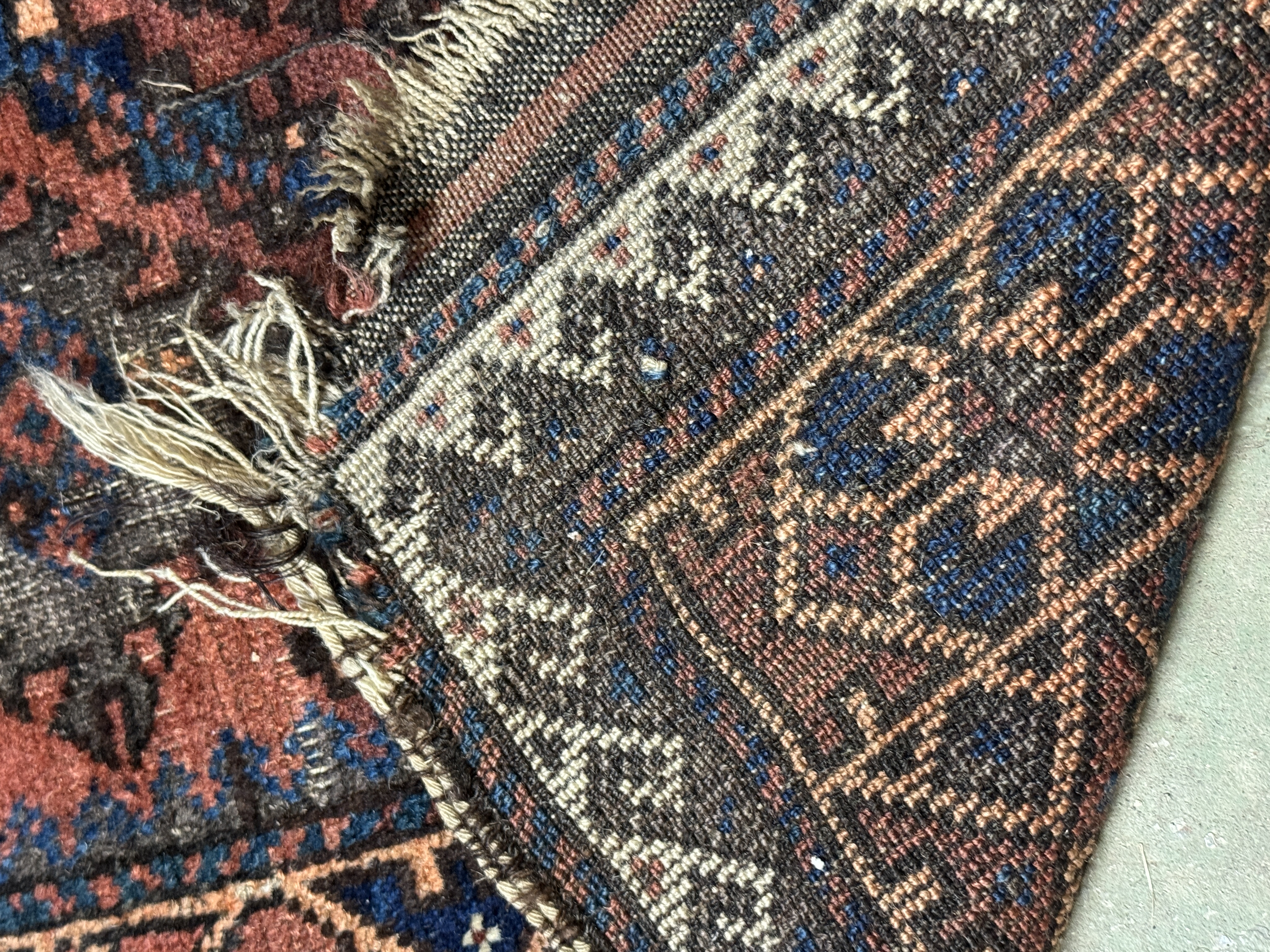 Antique Northwest Persian Kurdish Tribal Hand Knotted Wool Rug