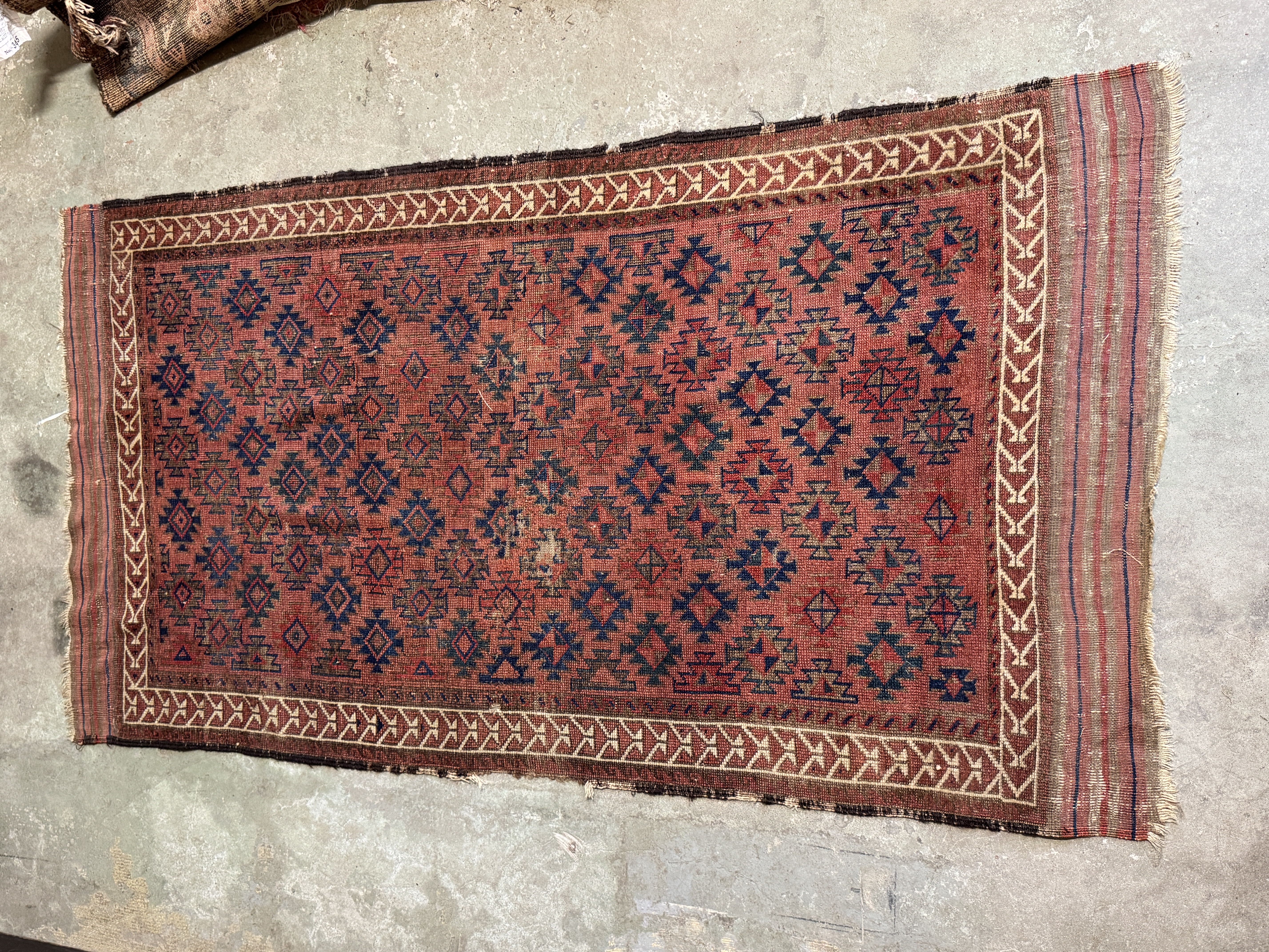 Antique Caucasian Tribal Soumak Flat-Weave Rug