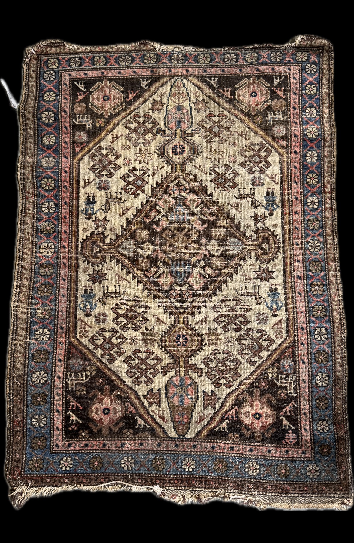 Antique Southwest Persian Tribal Hand-Knotted Wool Rug, Attributed to Qashqai or Khamseh