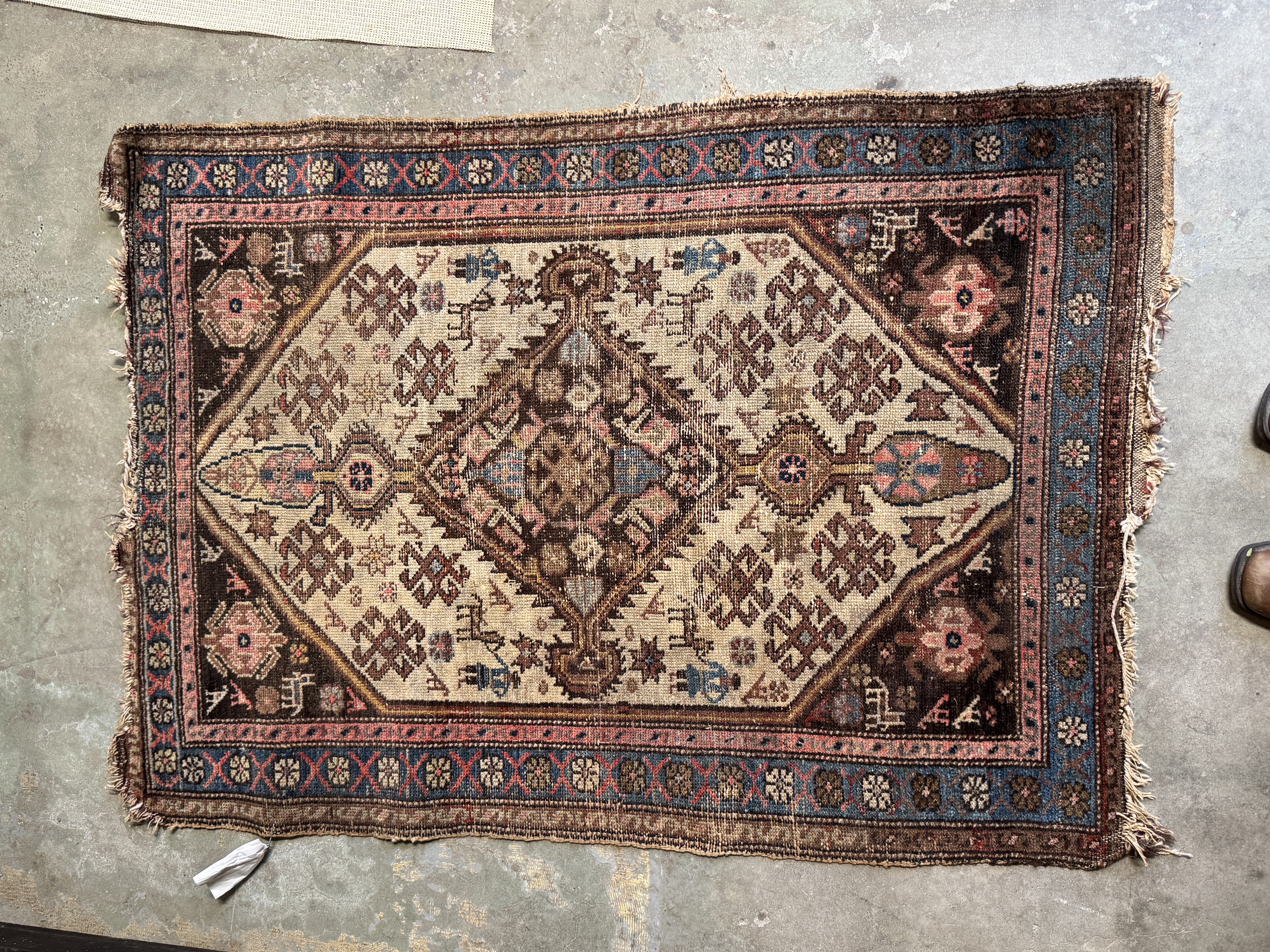 Antique Southwest Persian Tribal Hand-Knotted Wool Rug, Attributed to Qashqai or Khamseh