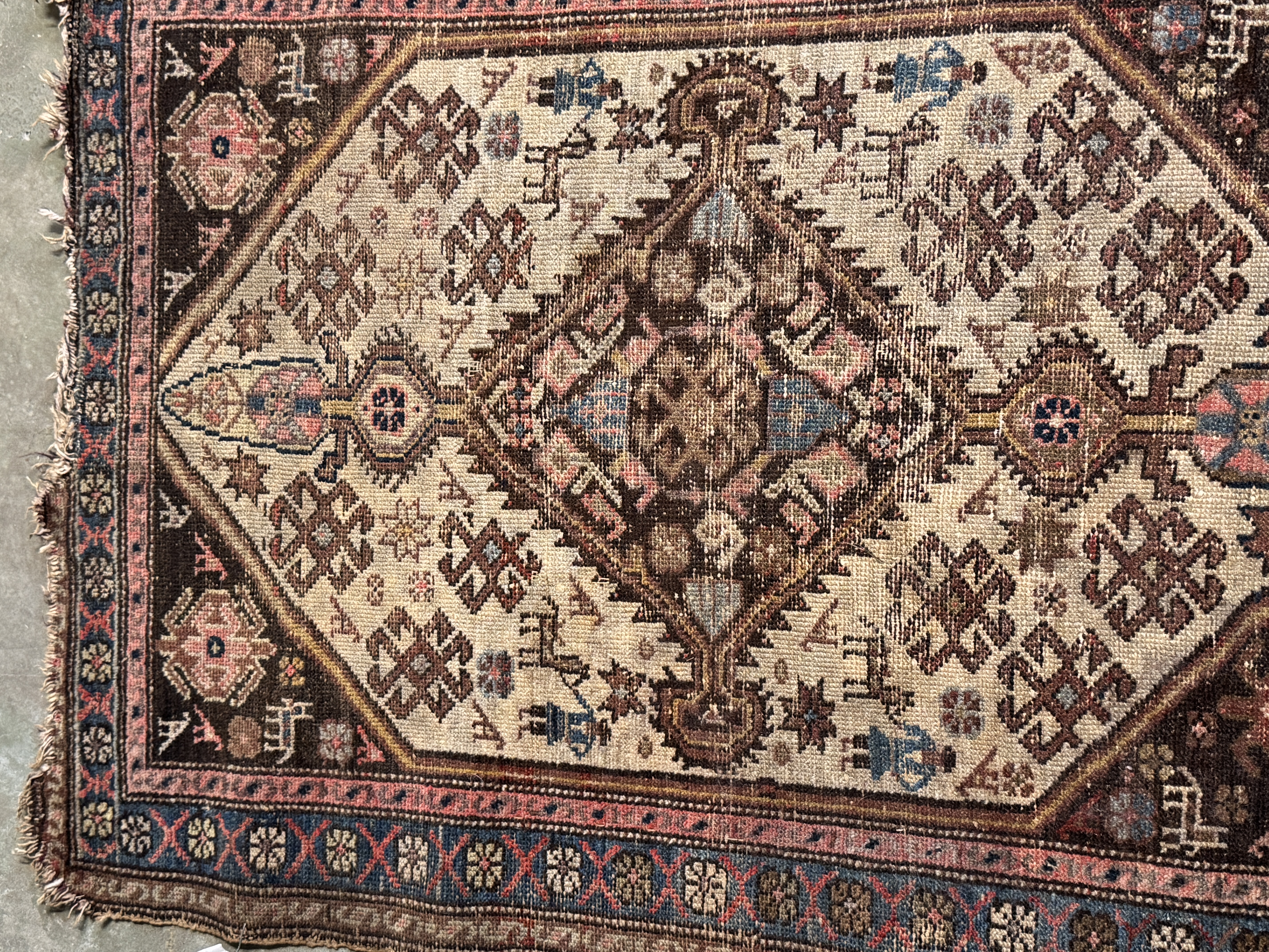 Antique Southwest Persian Tribal Hand-Knotted Wool Rug, Attributed to Qashqai or Khamseh