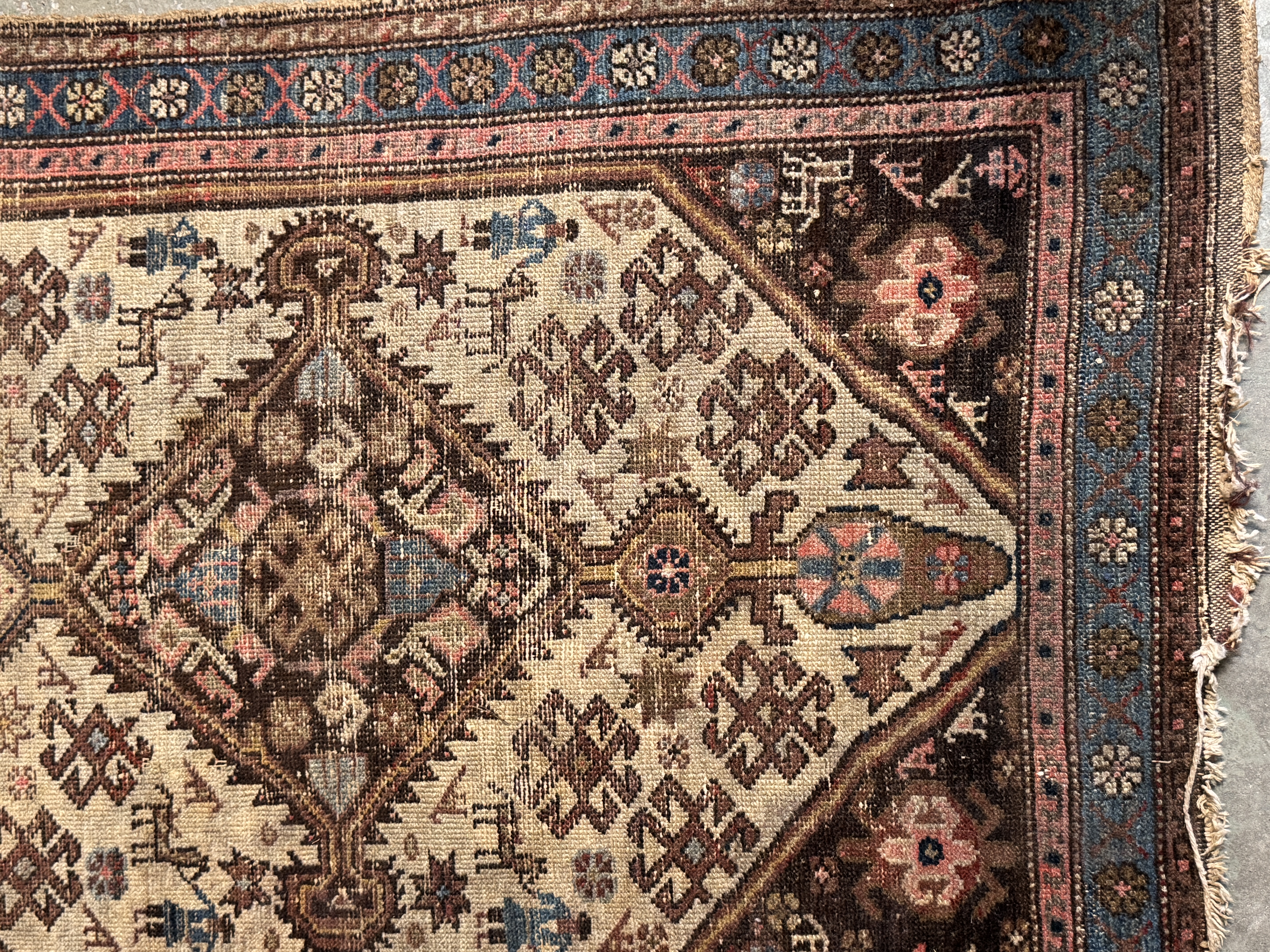 Antique Southwest Persian Tribal Hand-Knotted Wool Rug, Attributed to Qashqai or Khamseh