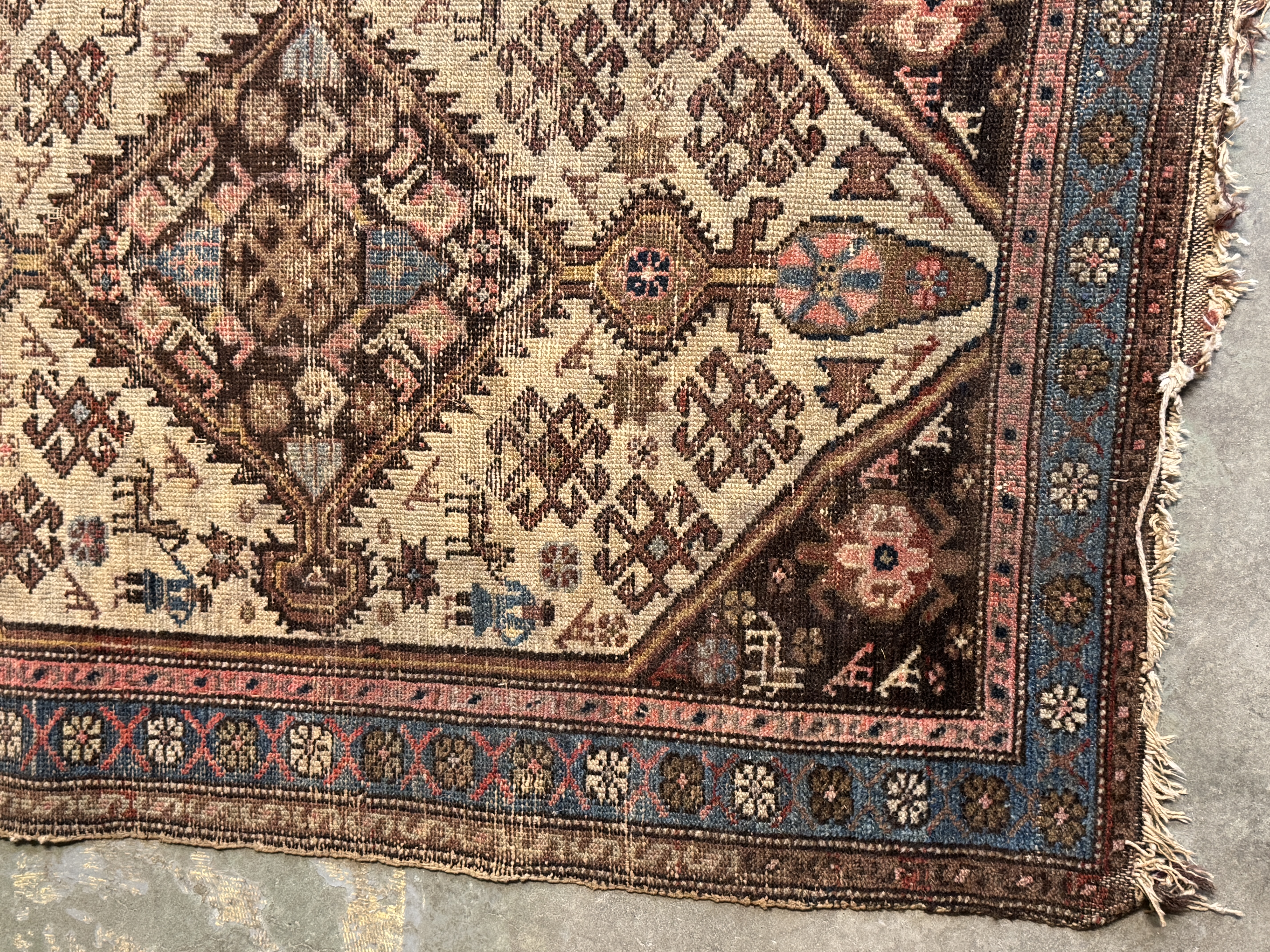 Antique Southwest Persian Tribal Hand-Knotted Wool Rug, Attributed to Qashqai or Khamseh