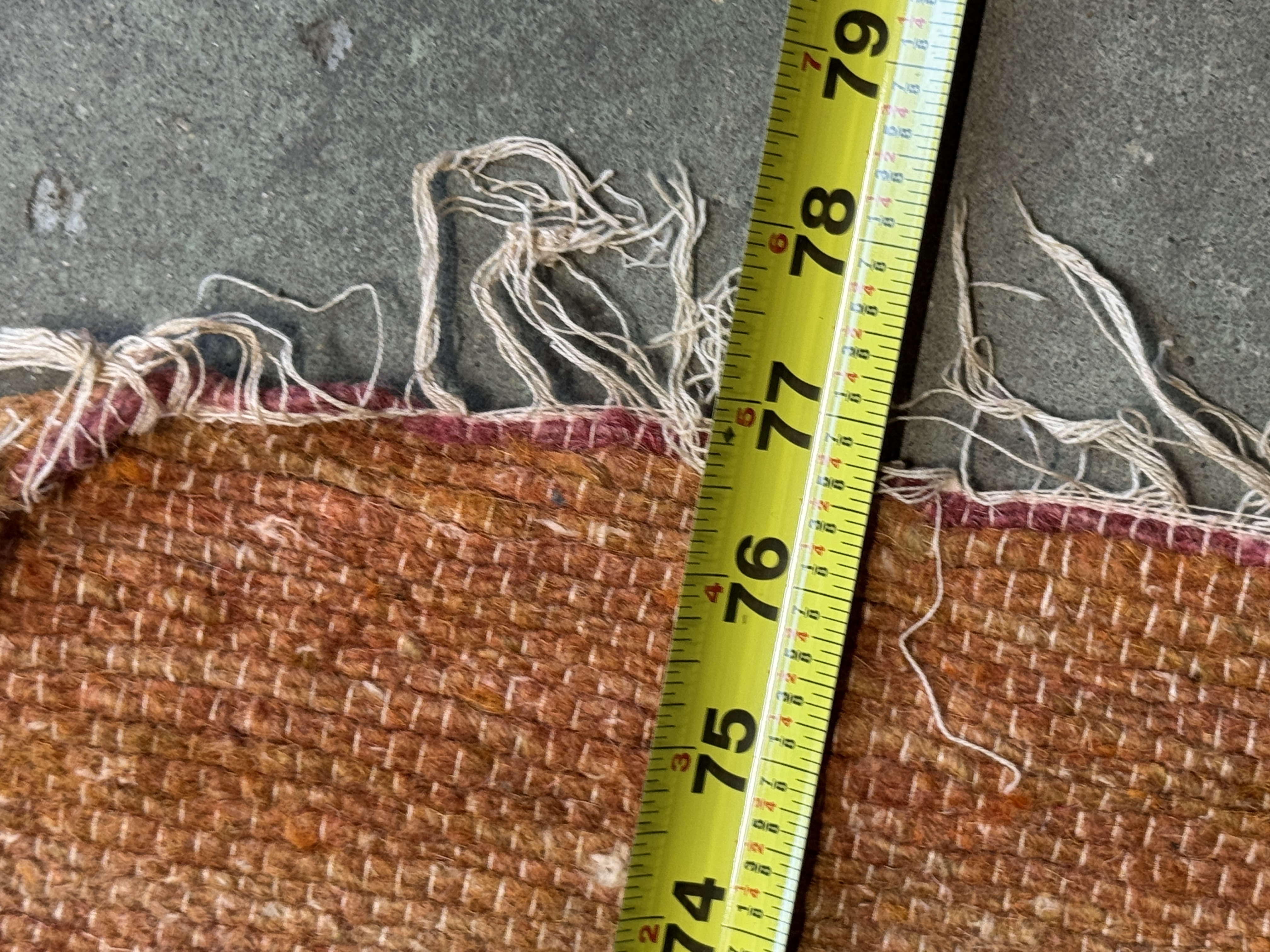 Navajo-Style Transitional Flat-Woven Wool Rug with Banded Design