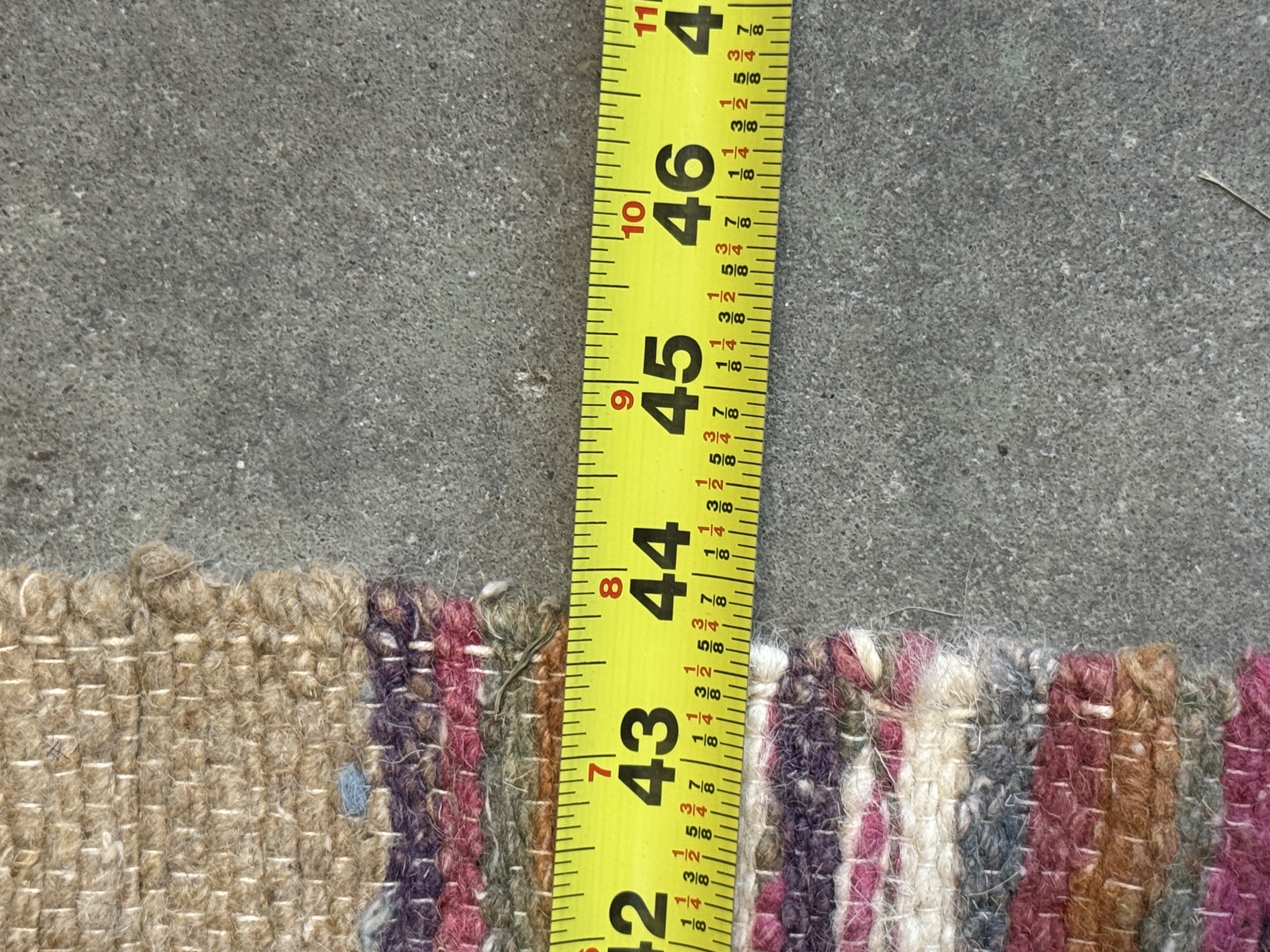 Navajo-Style Transitional Flat-Woven Wool Rug with Banded Design