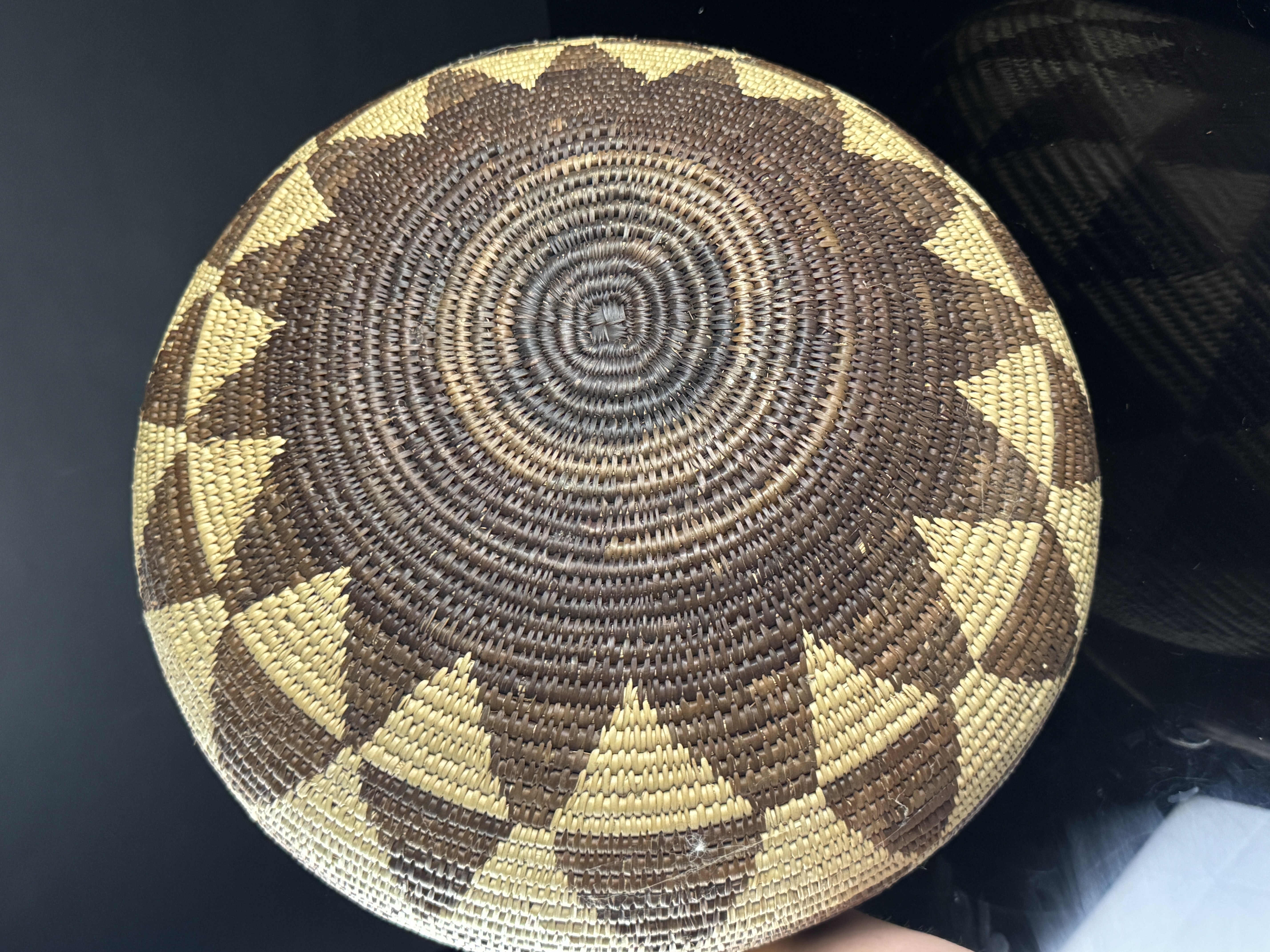 Large Native American Coiled Globular Storage Basket