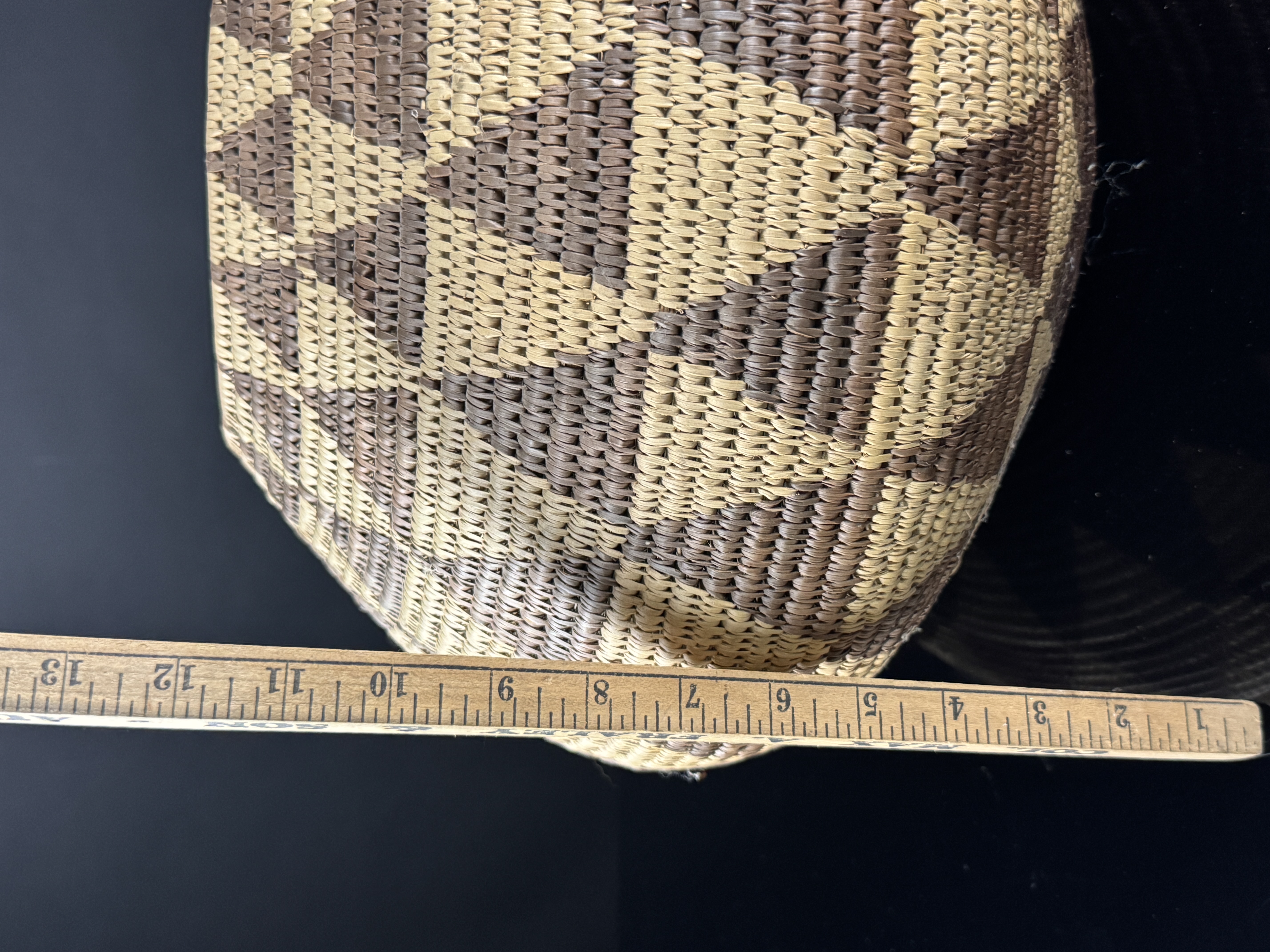 Large Native American Coiled Globular Storage Basket
