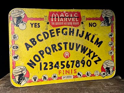 A 1944 Lee Industries Magic Marvel Wonder Answer Board. A double-sided vintage game board 
