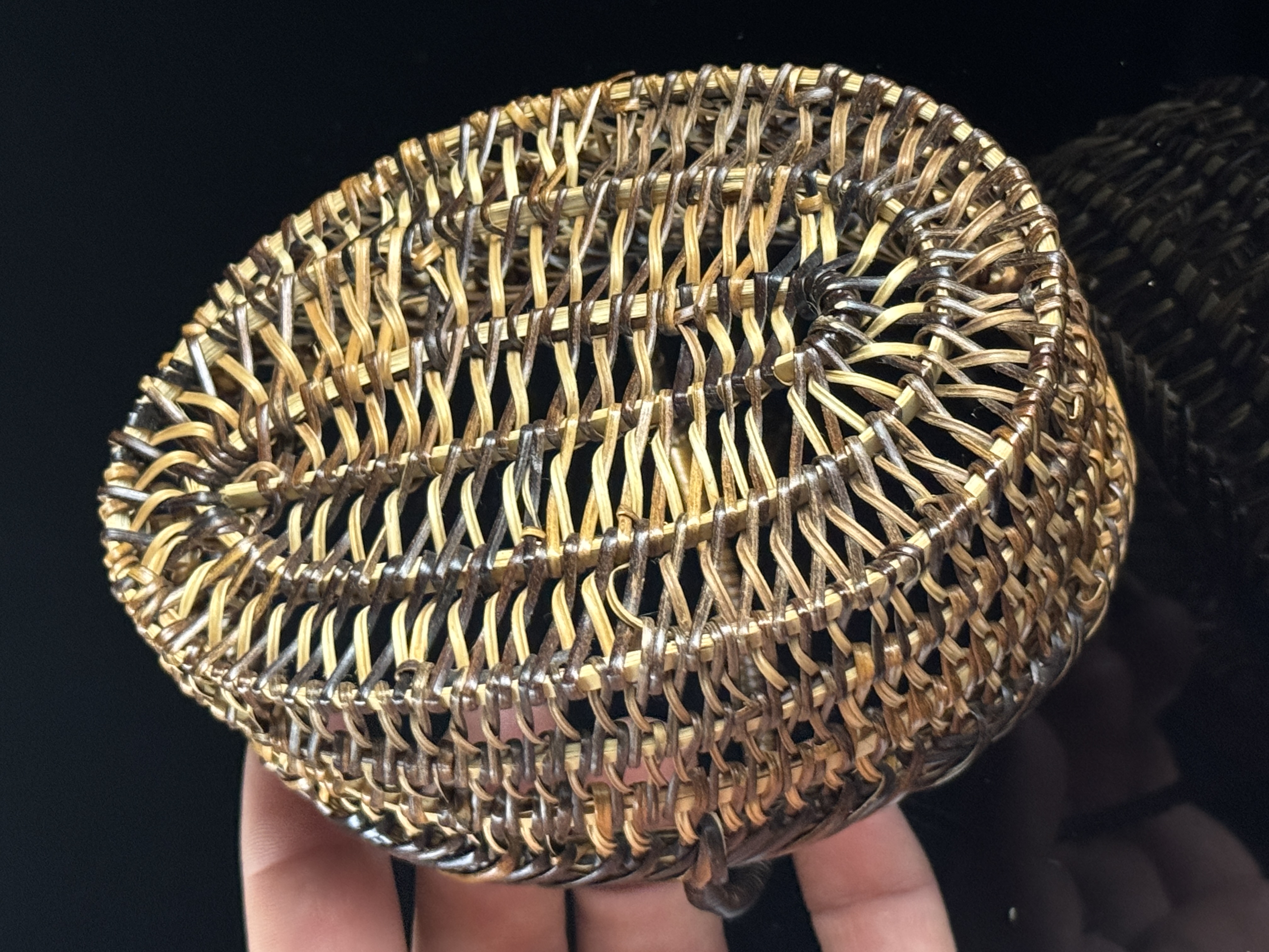Miniature Woven Splint Gathering Basket in the Appalachian Style