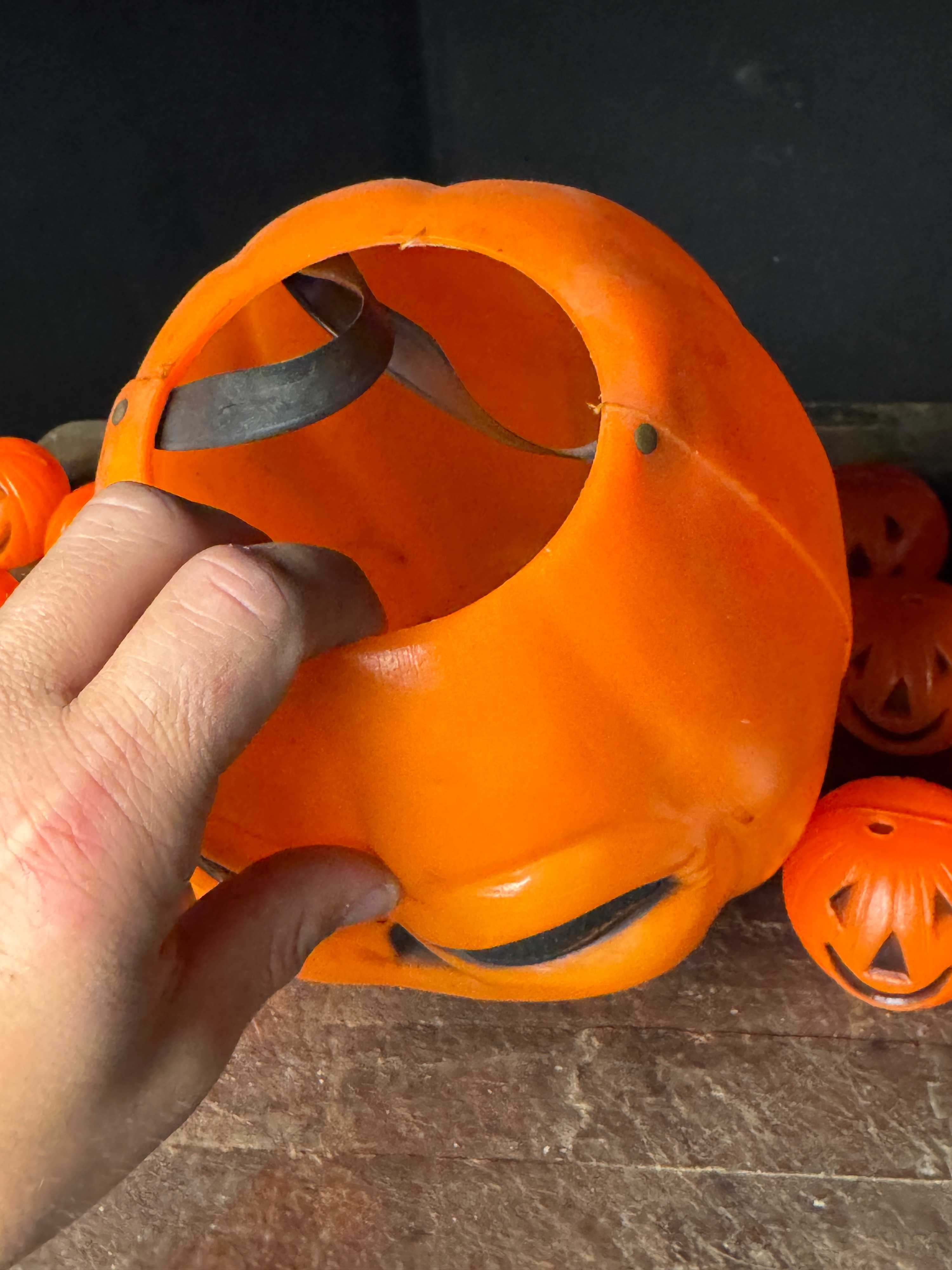 A Collection of Vintage Blow-Mold Plastic Halloween Decorations