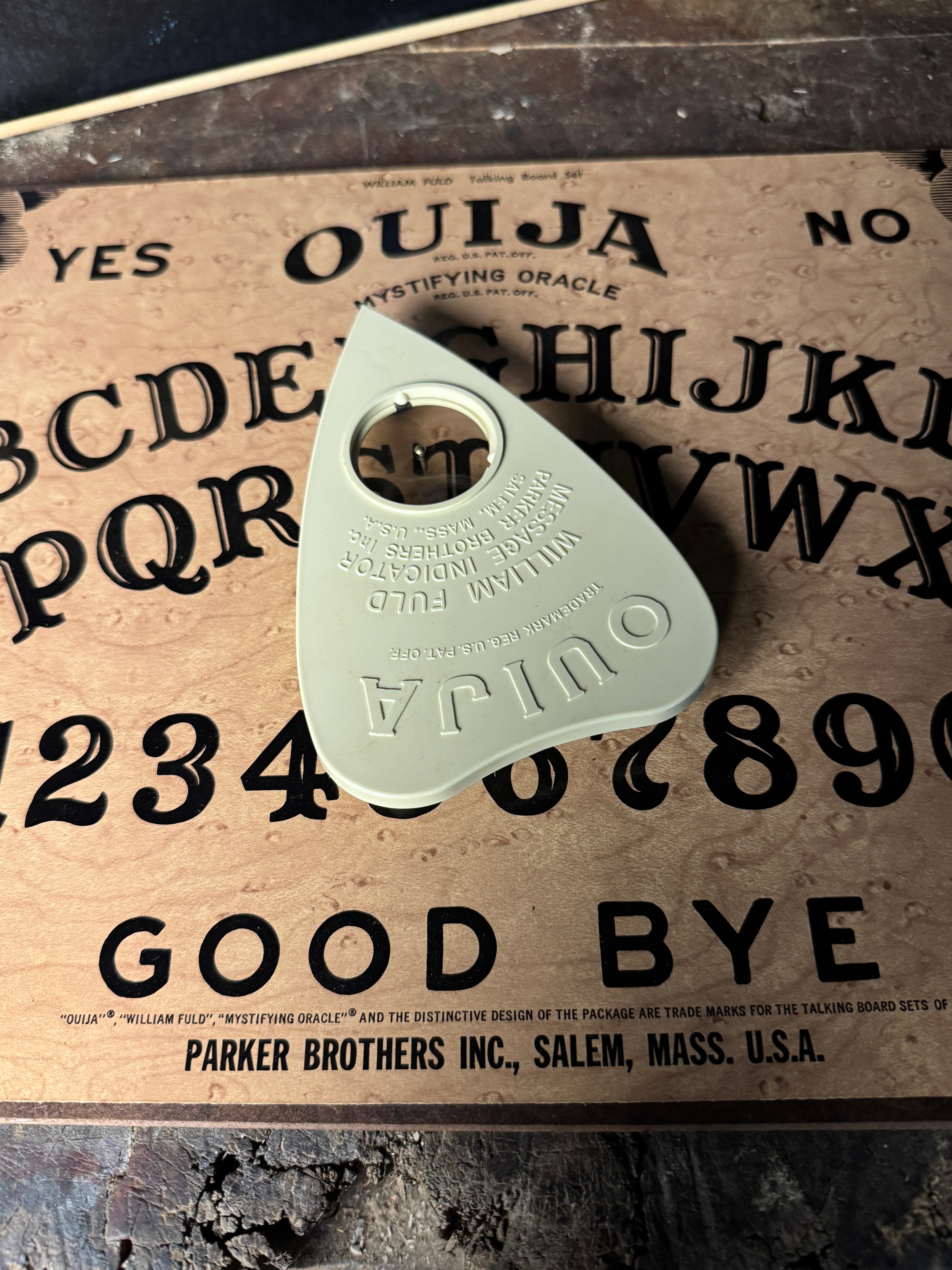William Fuld Ouija Mystifying Oracle Talking Board Set by Parker Brothers Inc.