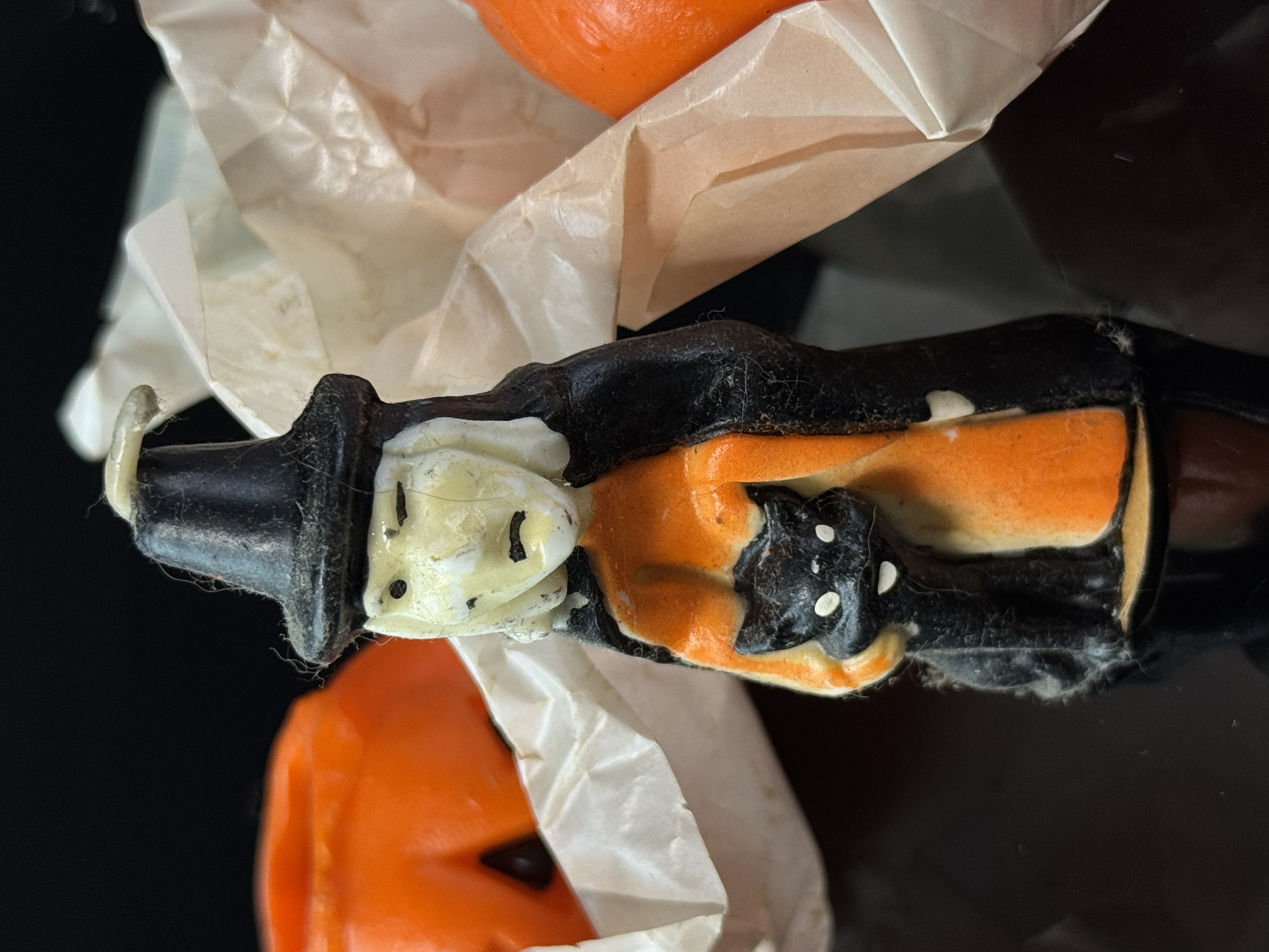 A Set of Six Vintage Gurley Novelty Halloween Figural Wax Candles