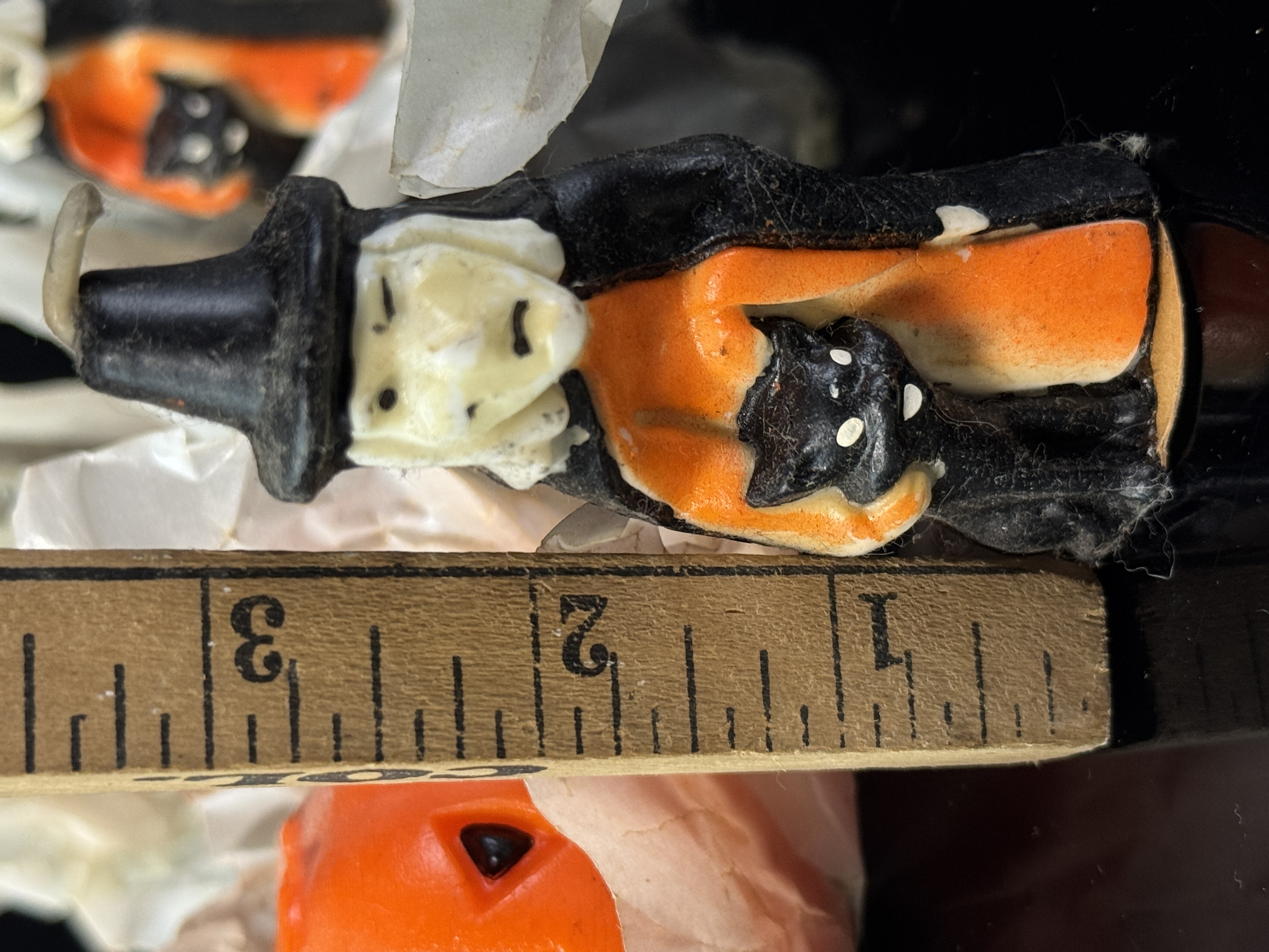 A Set of Six Vintage Gurley Novelty Halloween Figural Wax Candles