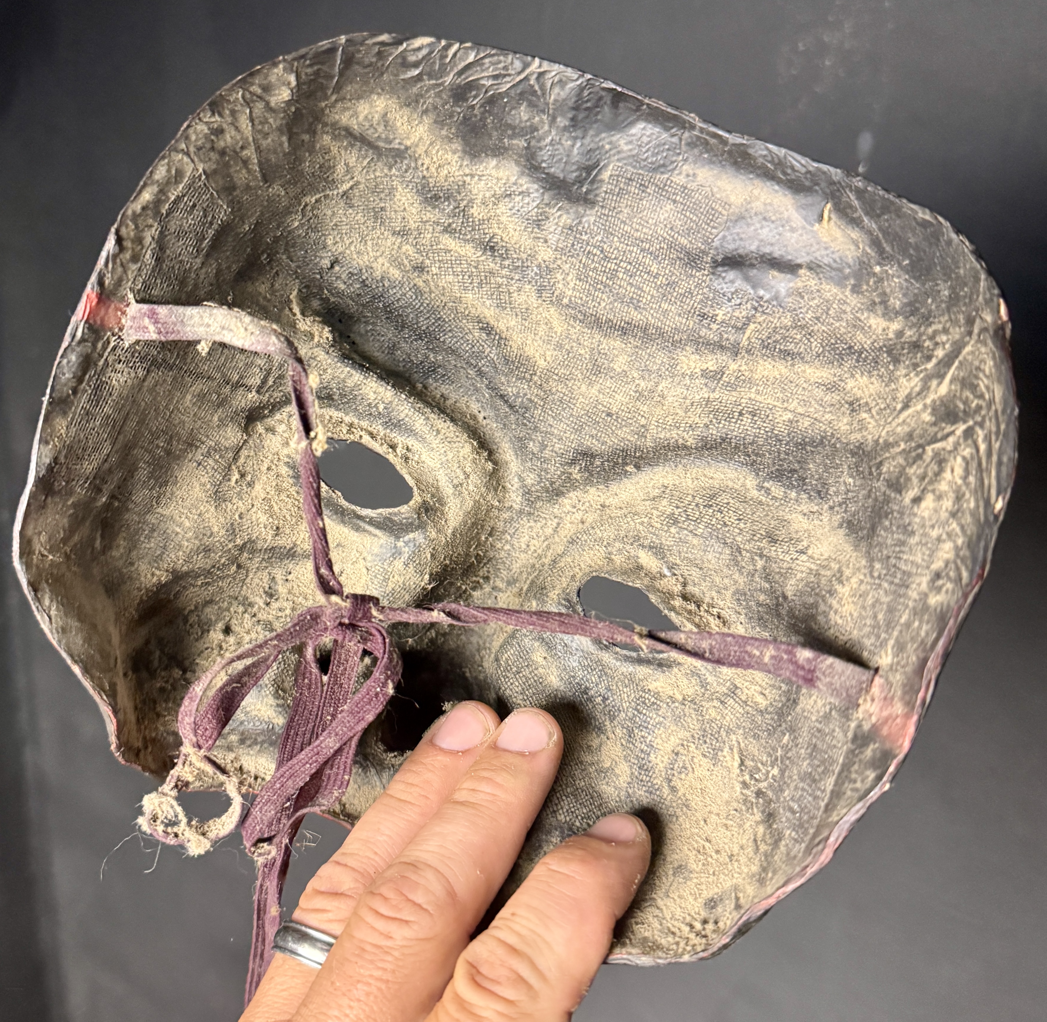 Handcrafted Papier-mache Pantalone Mask in the Commedia dell'arte Style