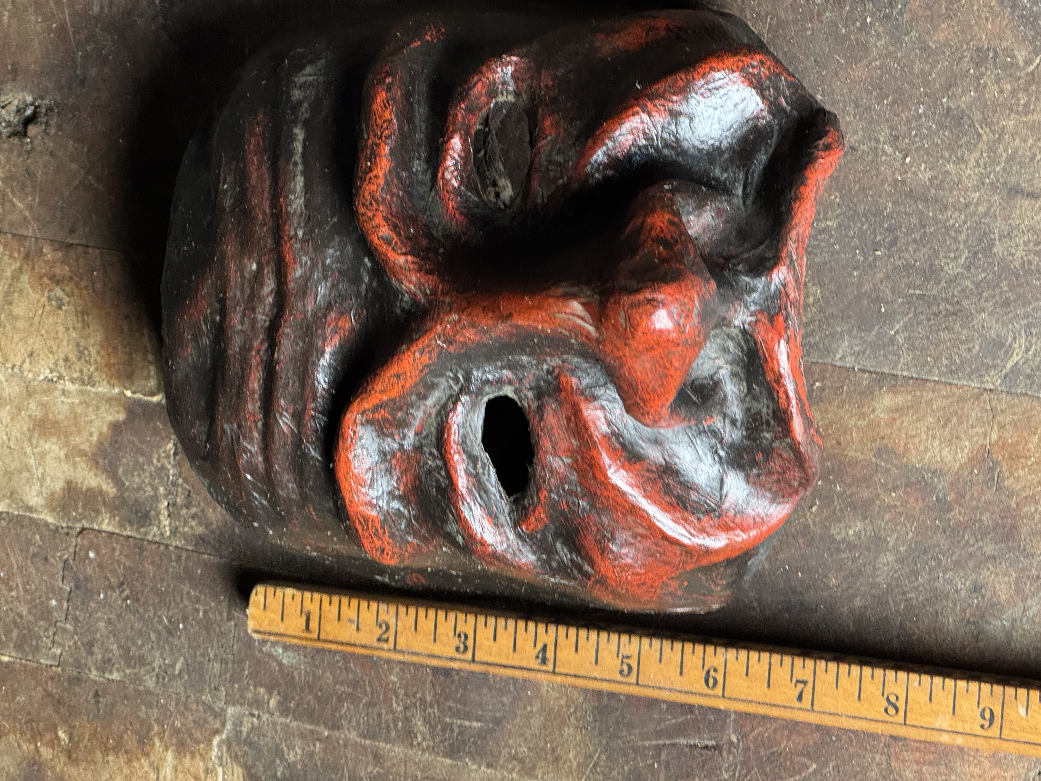 Handcrafted Papier-mache Pantalone Mask in the Commedia dell'arte Style