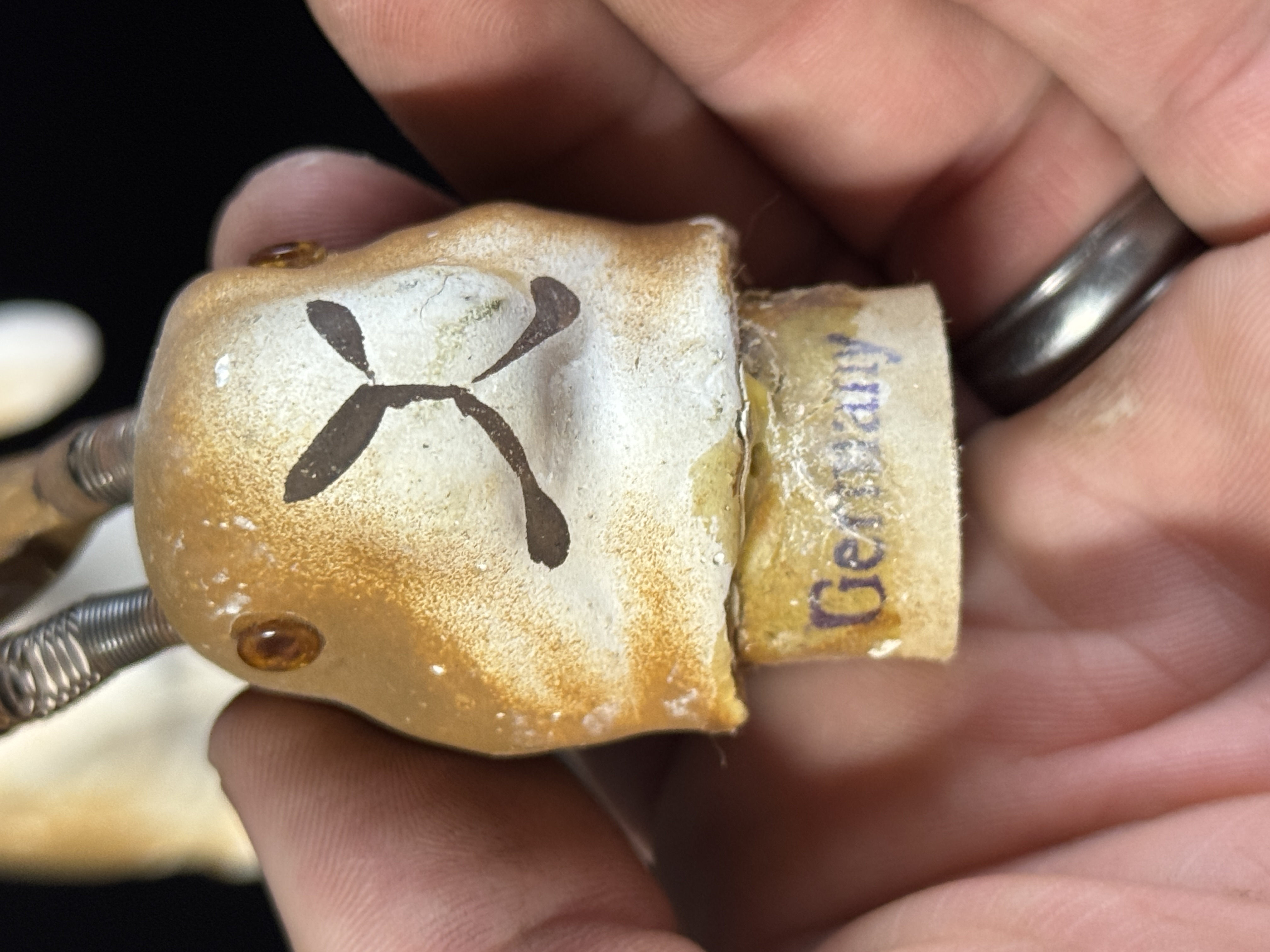 Victorian German Easter Rabbit Candy Container with Nodder Ears