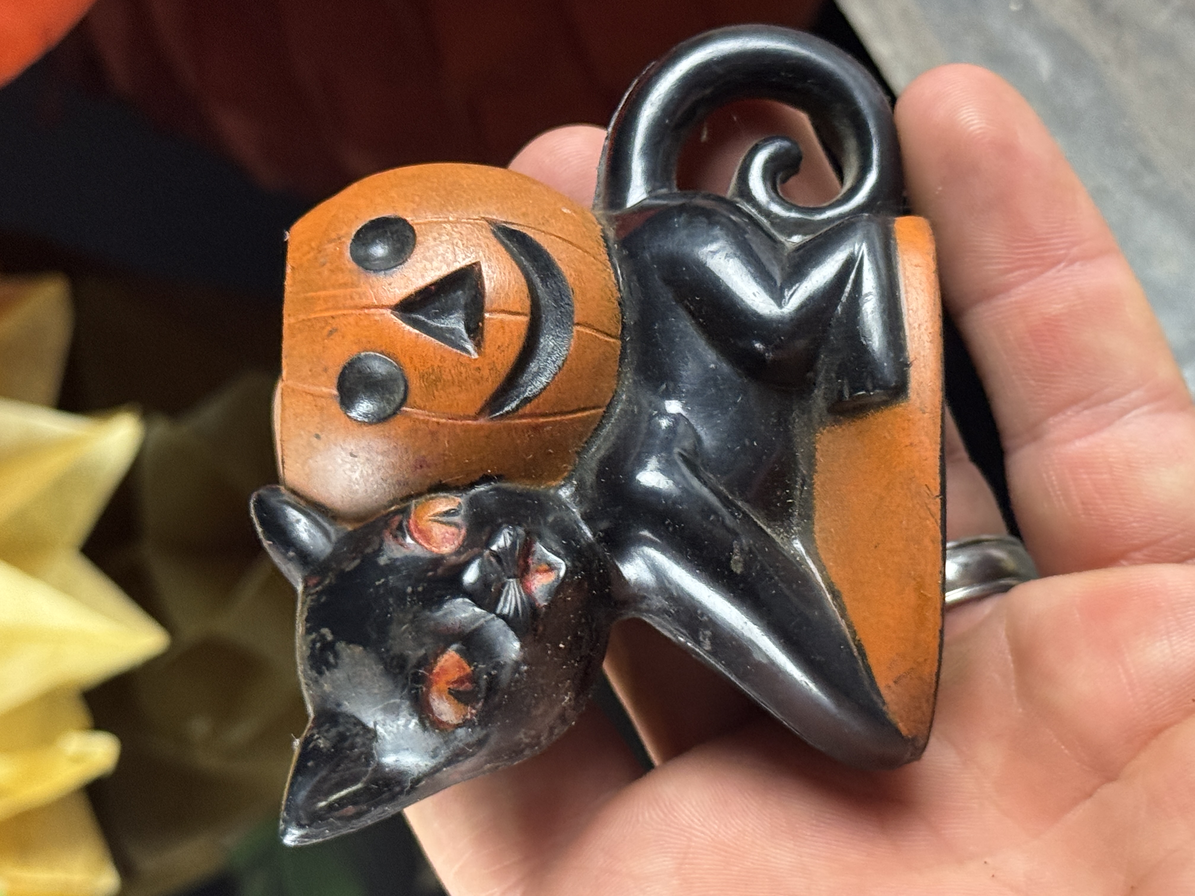 A Collection of Vintage Halloween Decorations and Party Favors featuring Rosbro Plastics