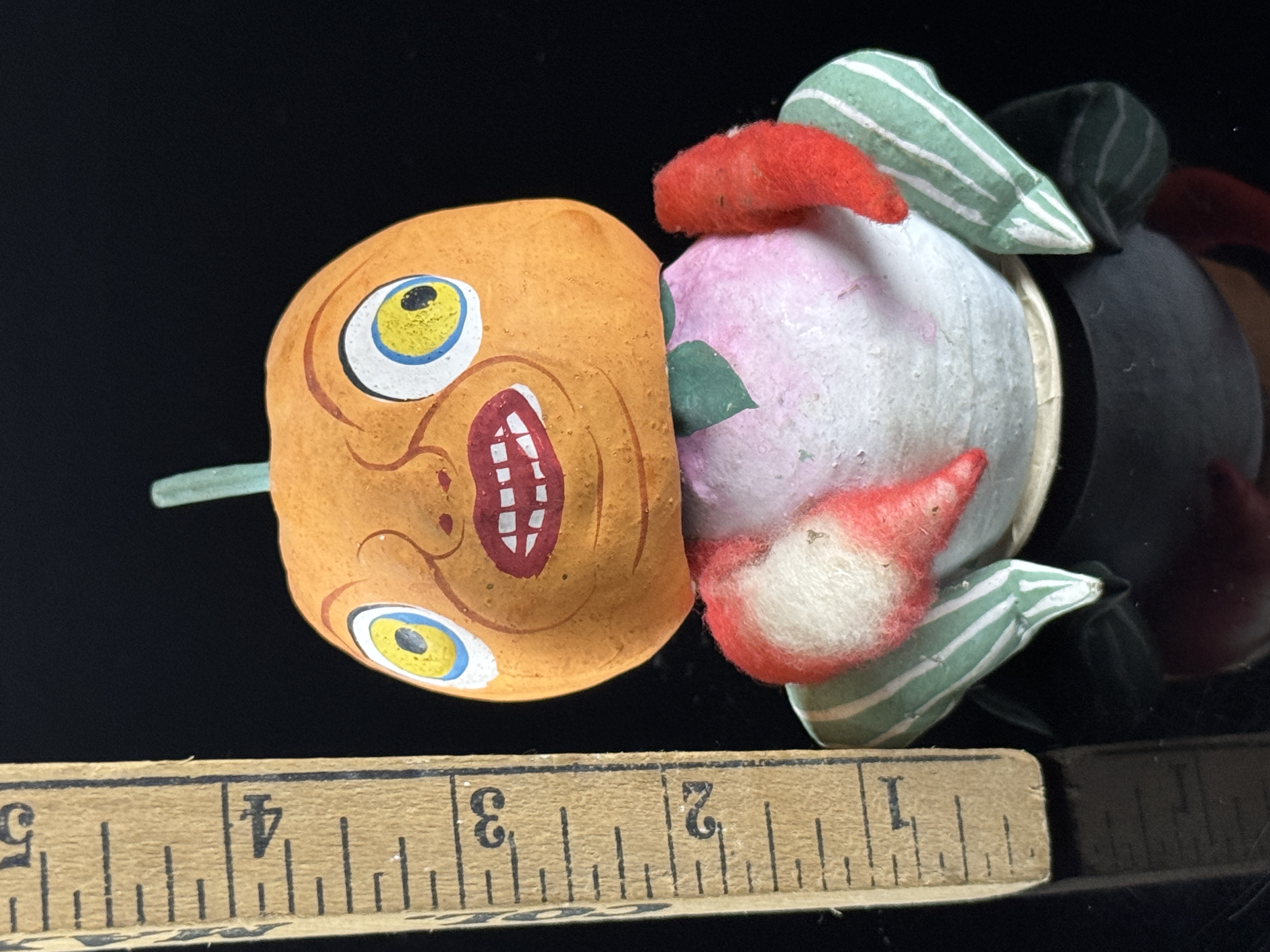 Antique German 1900s Halloween Pumpkin and Radish Vegetable Man Figure