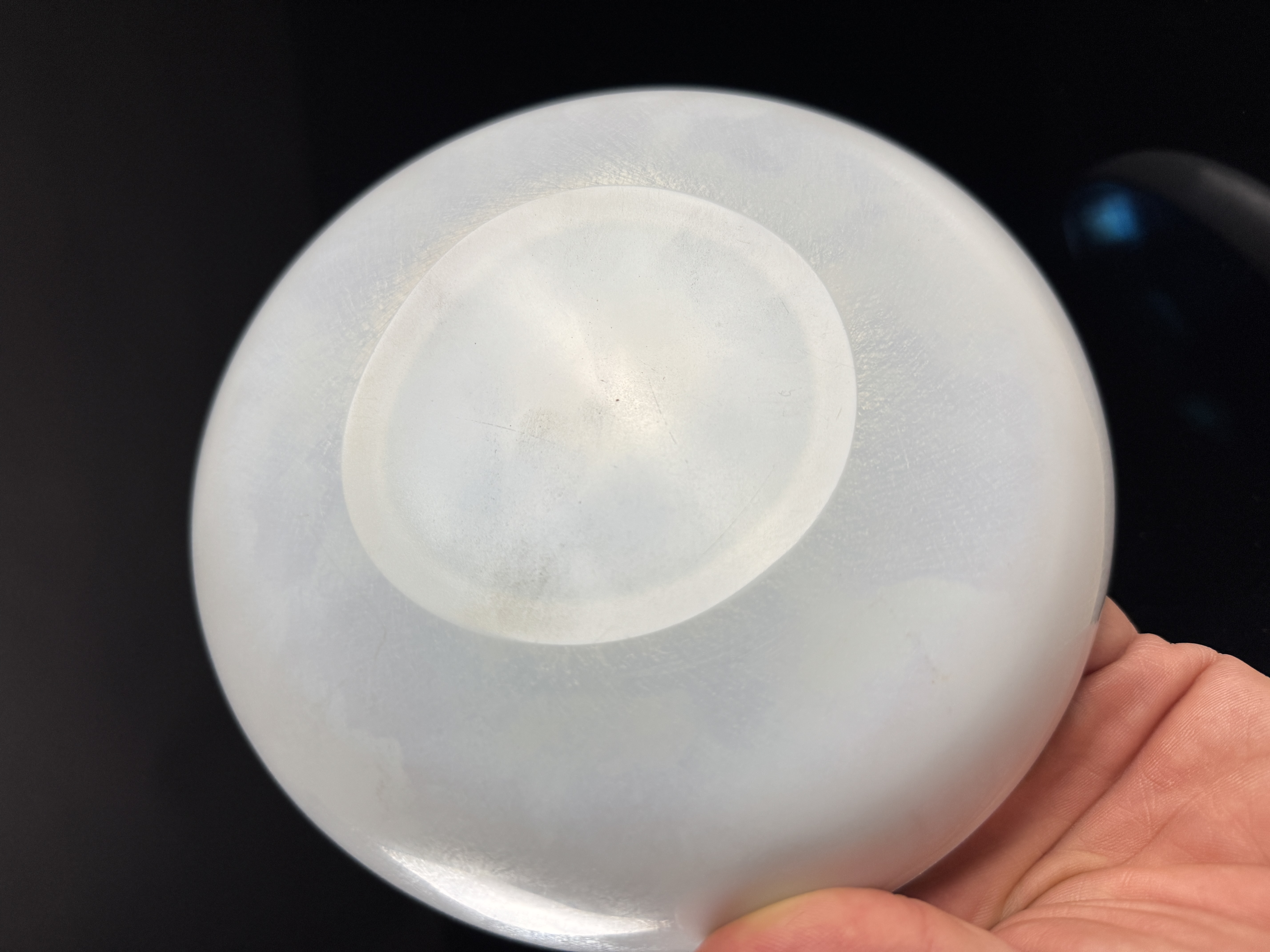 Steuben Blue Aurene and Calcite Art Glass Bowl