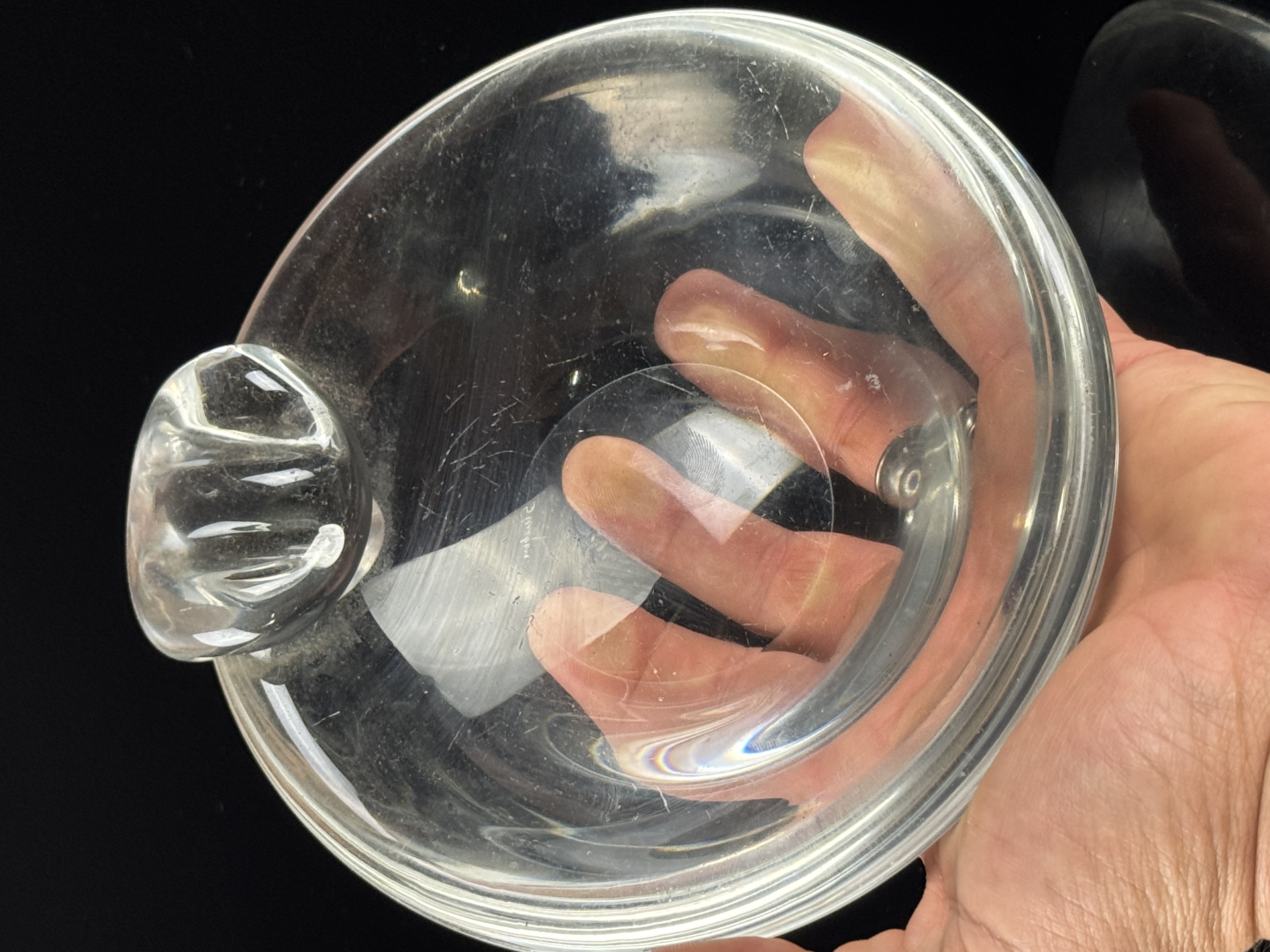A Pair of Steuben Snail Scroll Hand-Formed Crystal Bowls