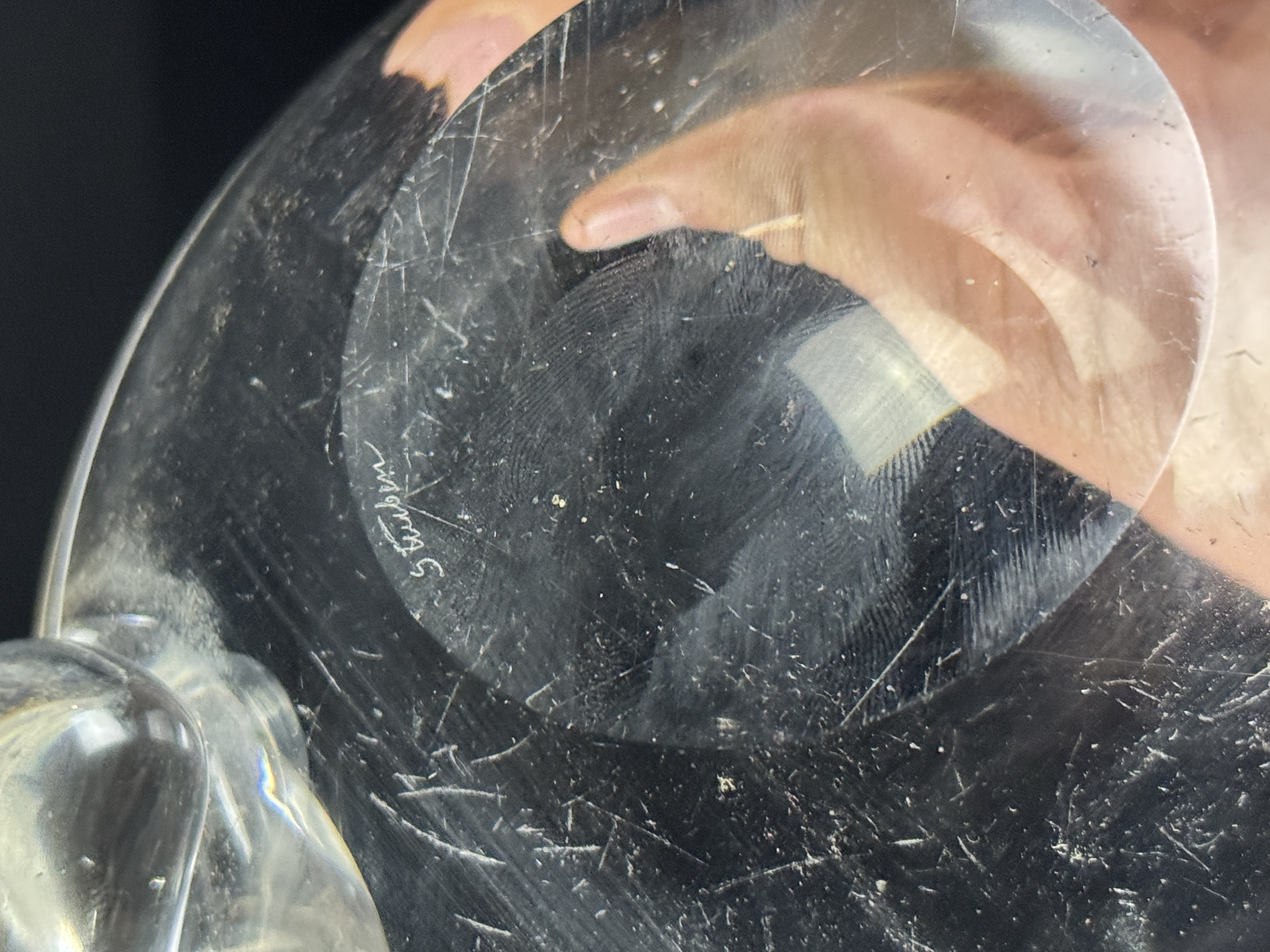 A Pair of Steuben Snail Scroll Hand-Formed Crystal Bowls