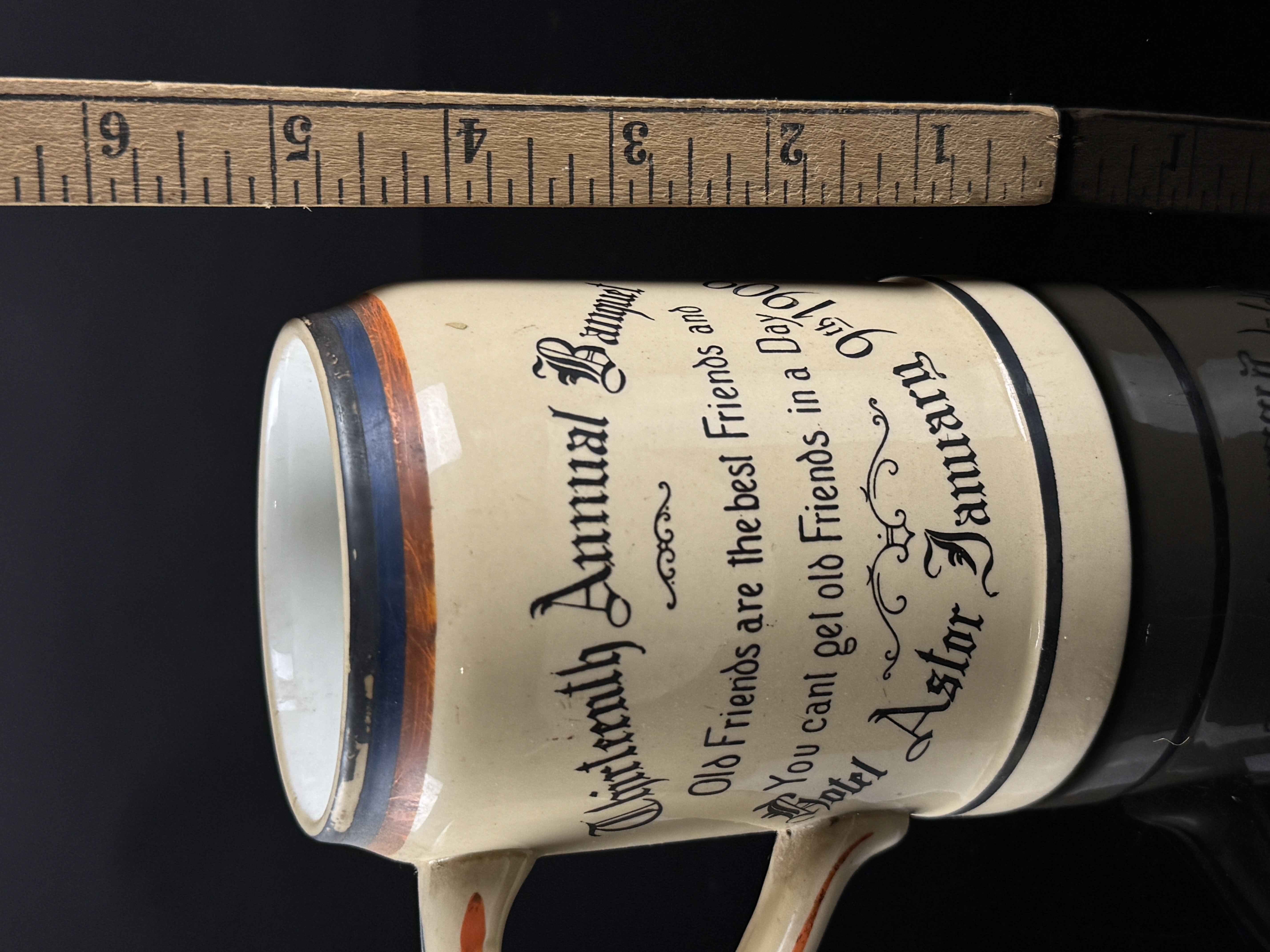 Higgins & Seiter Hotel Astor 1909 Dutchess County Society Banquet Mug